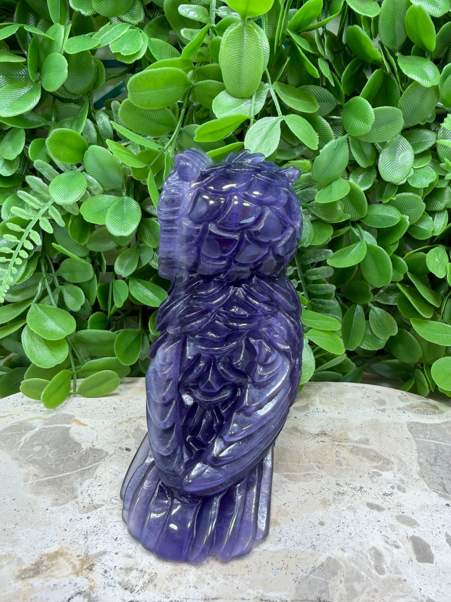 Purple Fluorite Owl 1054g