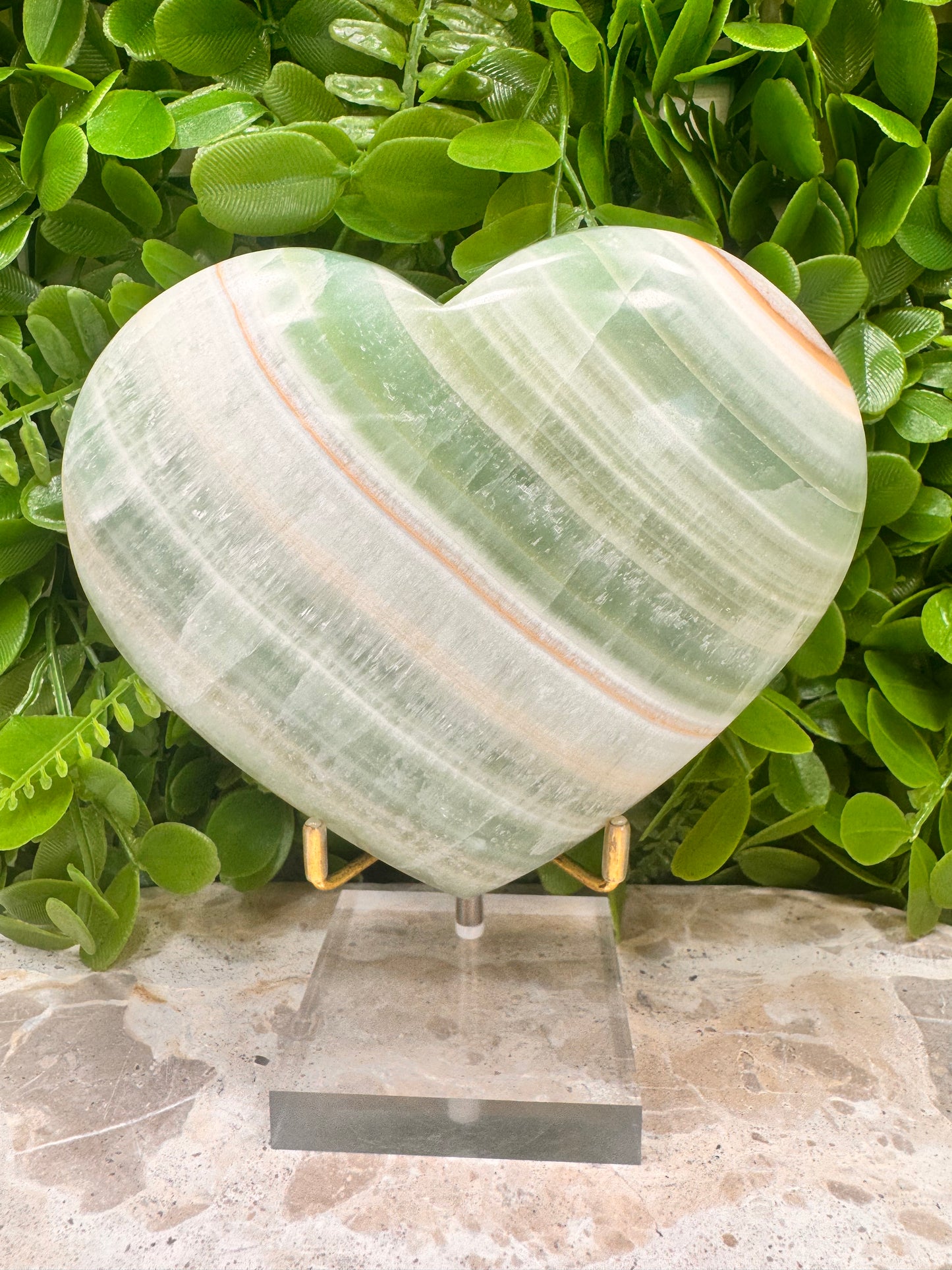 Pistachio Calcite Heart 1072g