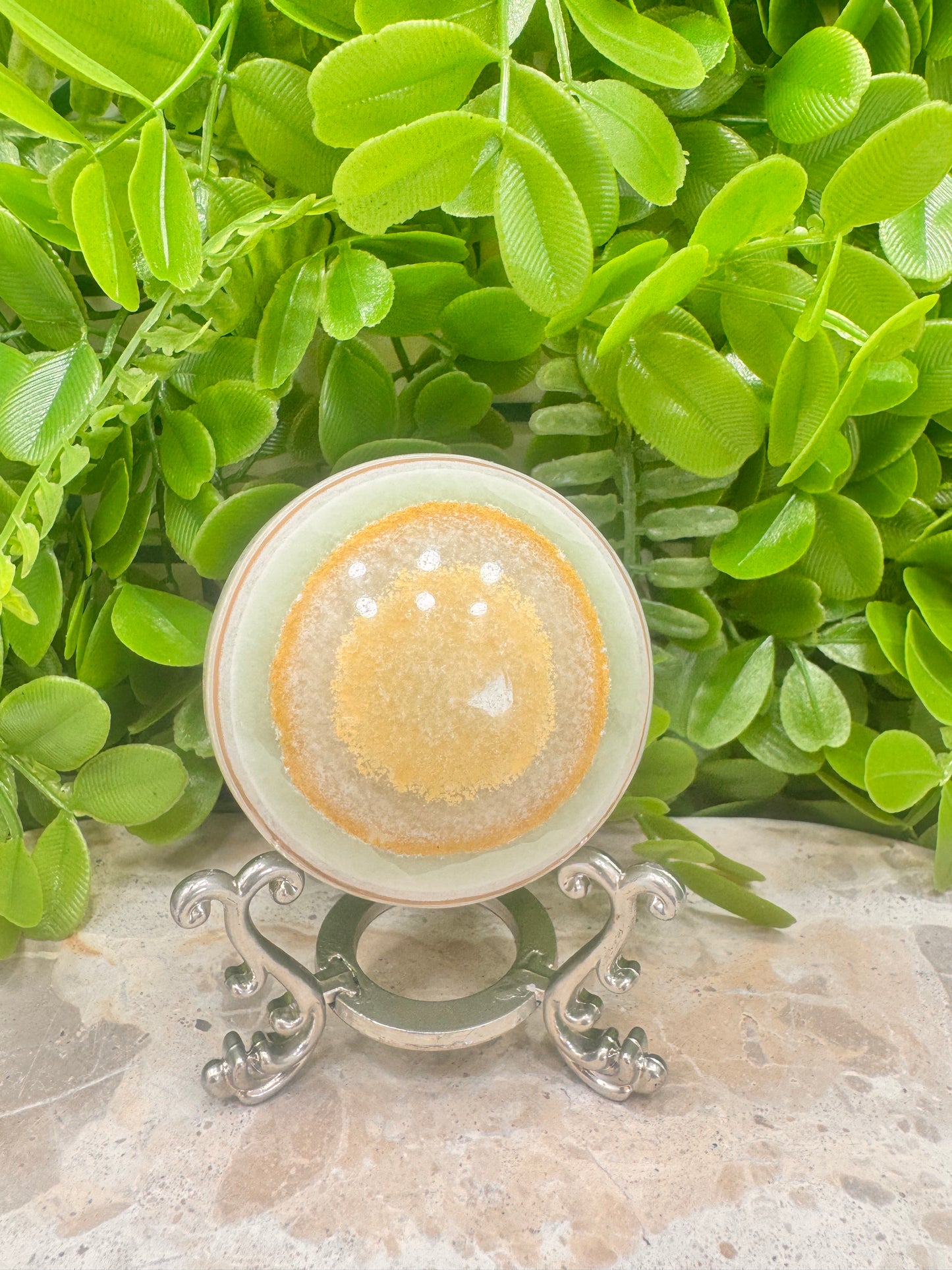 Pistachio Calcite Sphere 408g