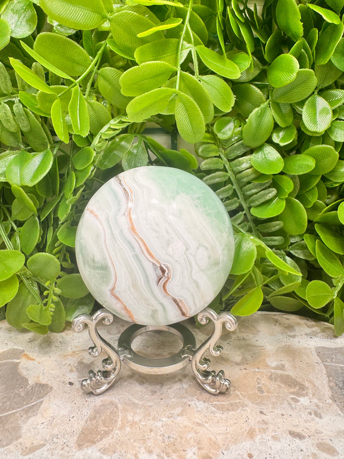 Pistachio Calcite Sphere 566g