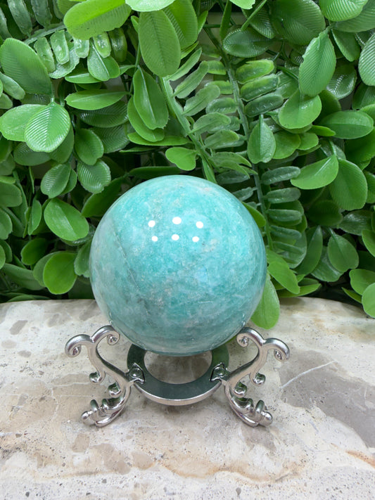 Amazonite Sphere 282g | Communication • Harmony • Truth