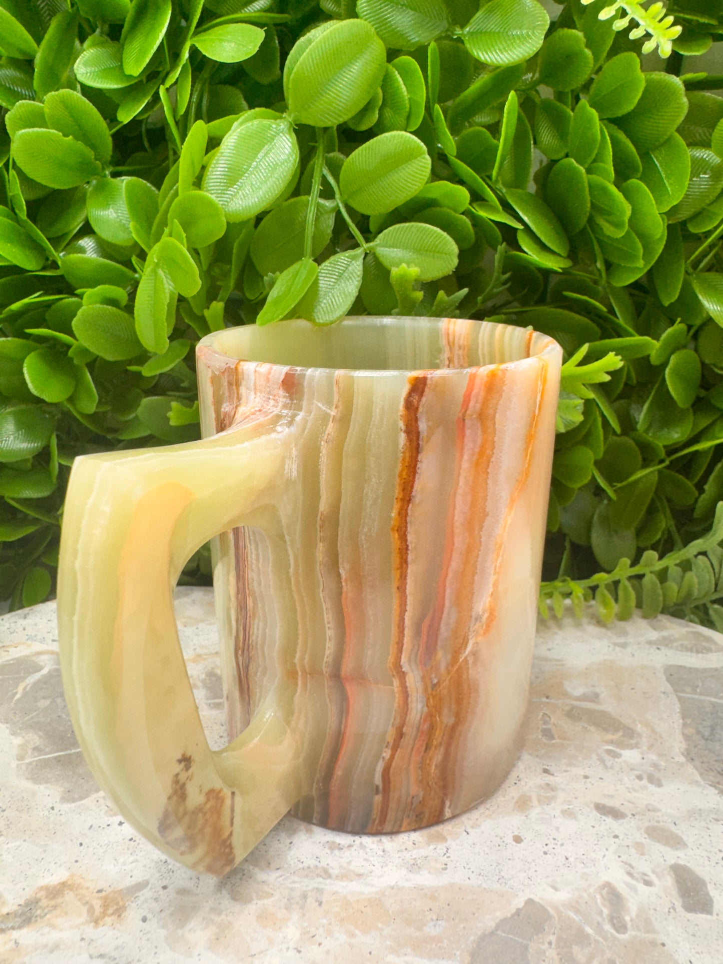 Green Banded Onyx Mug 418g