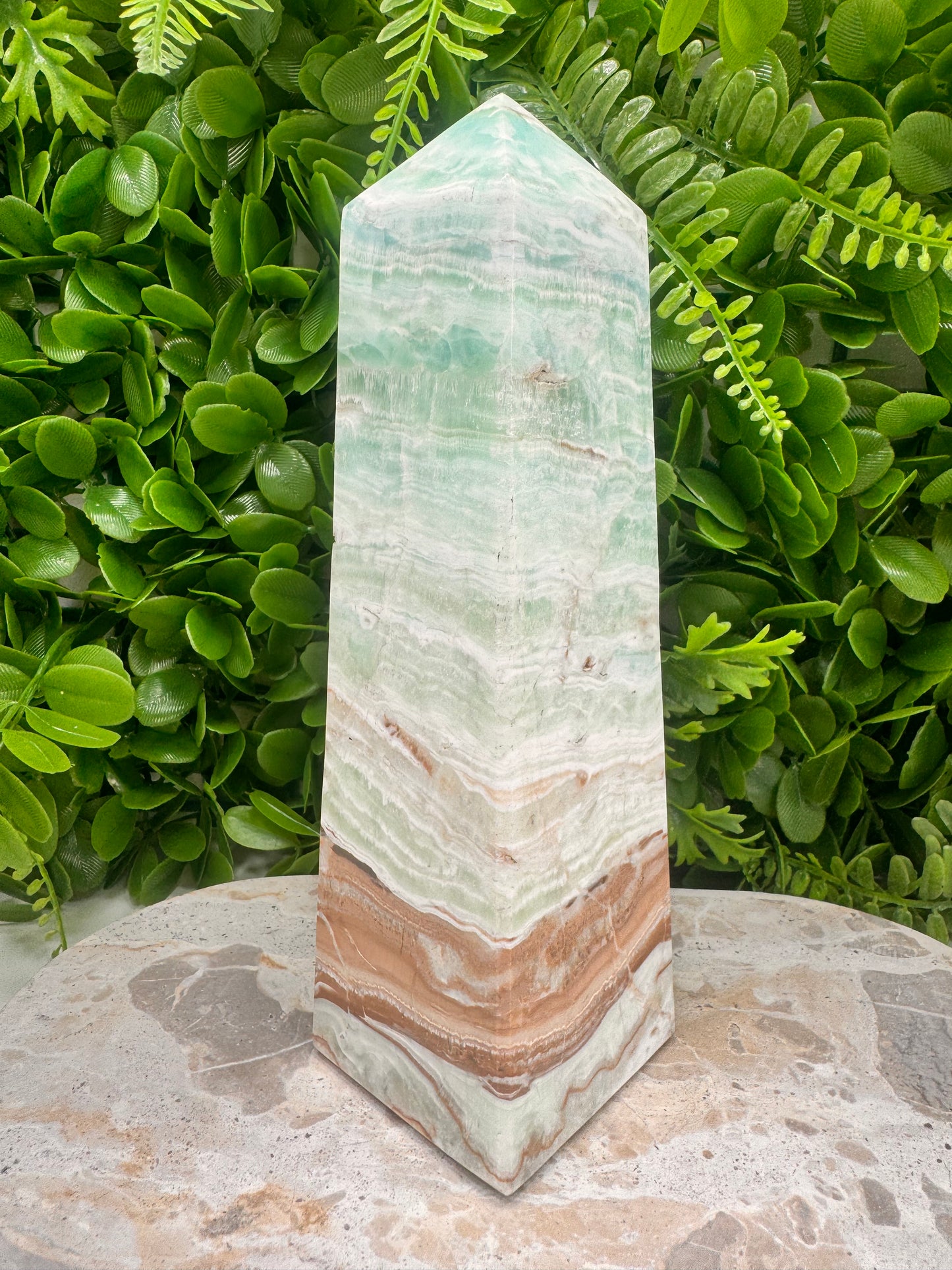 Blue Caribbean Calcite Tower 1502g