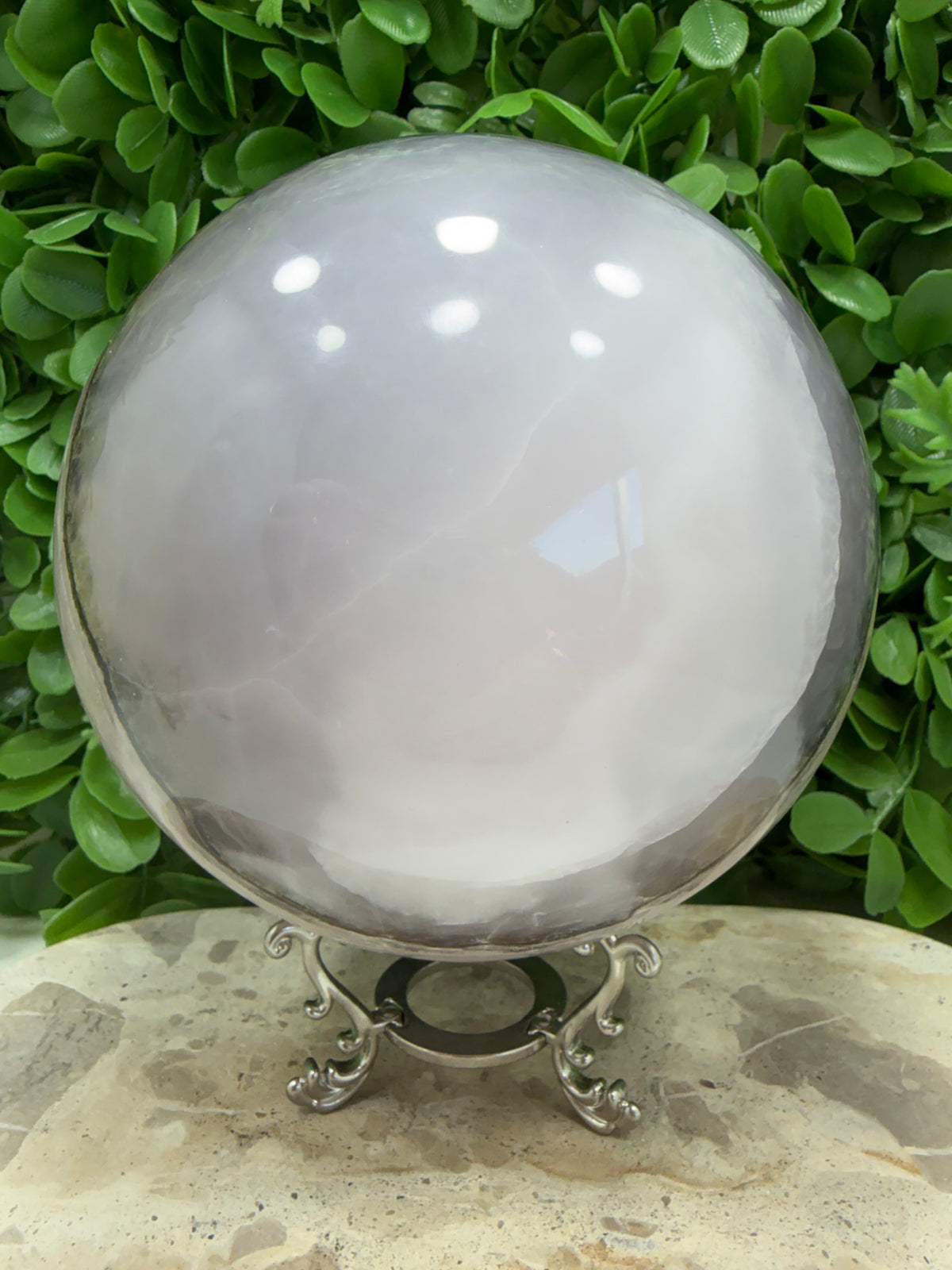 Smokey Pink Mangano UV Sphere 4114g | Love • Compassion • Calm
