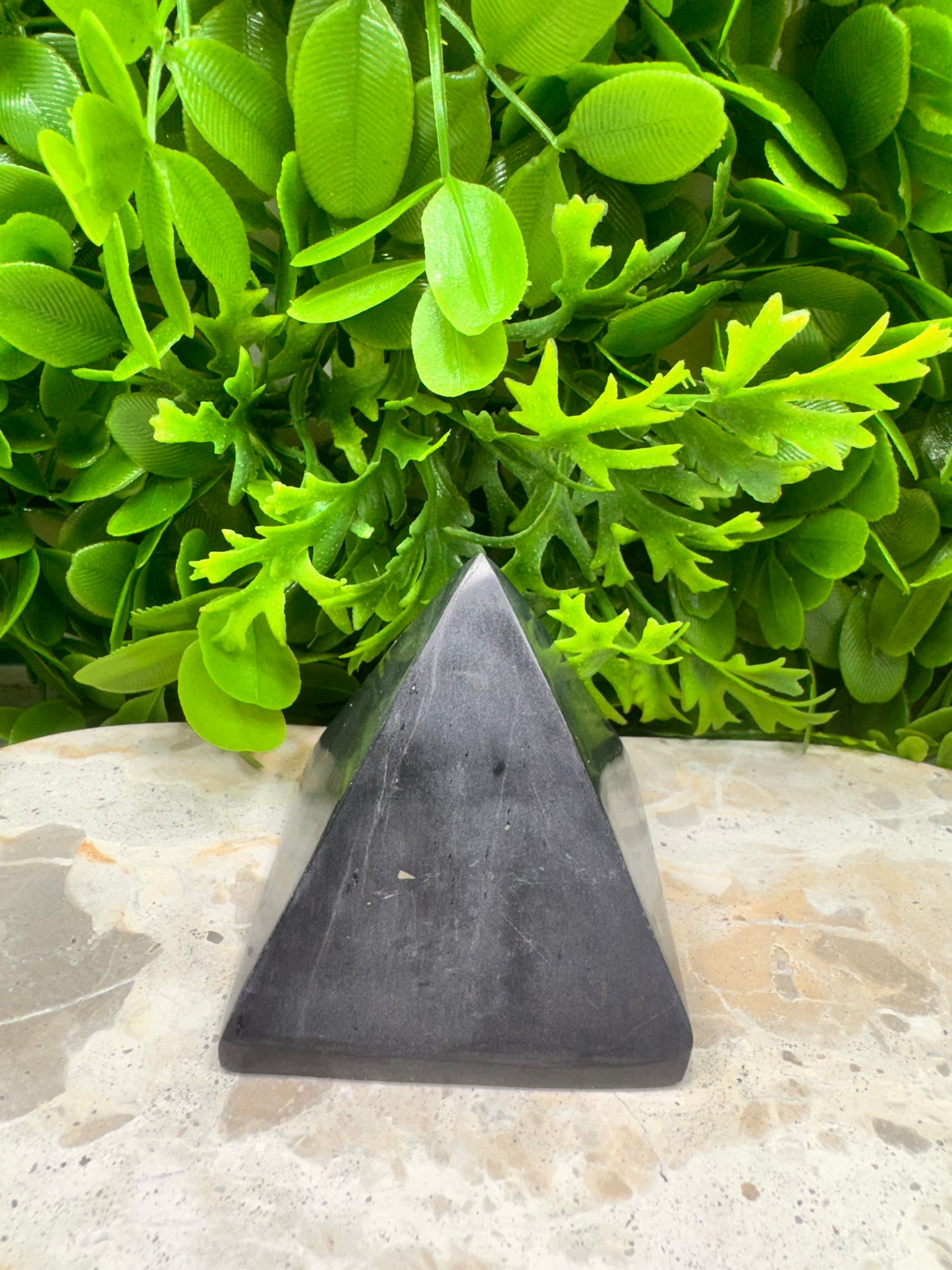Black Jade with Pyrite Pyramid 326g