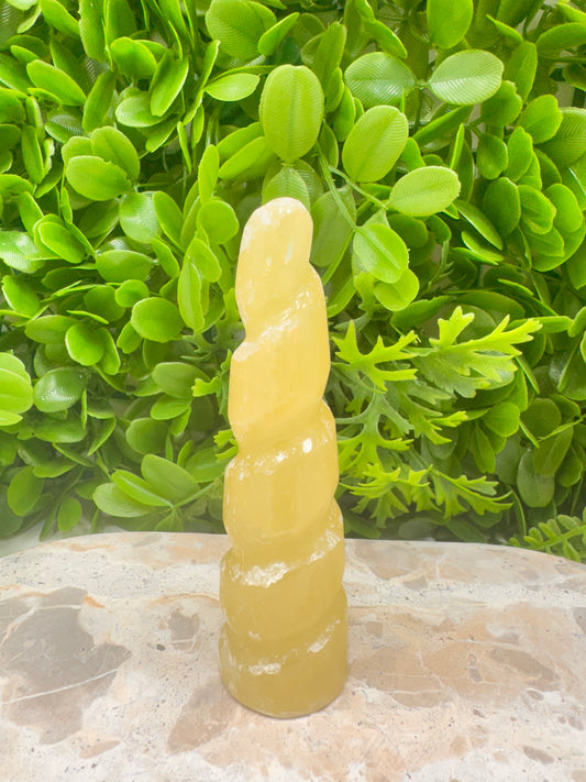 Lemon Calcite Unicorn Tower 238g