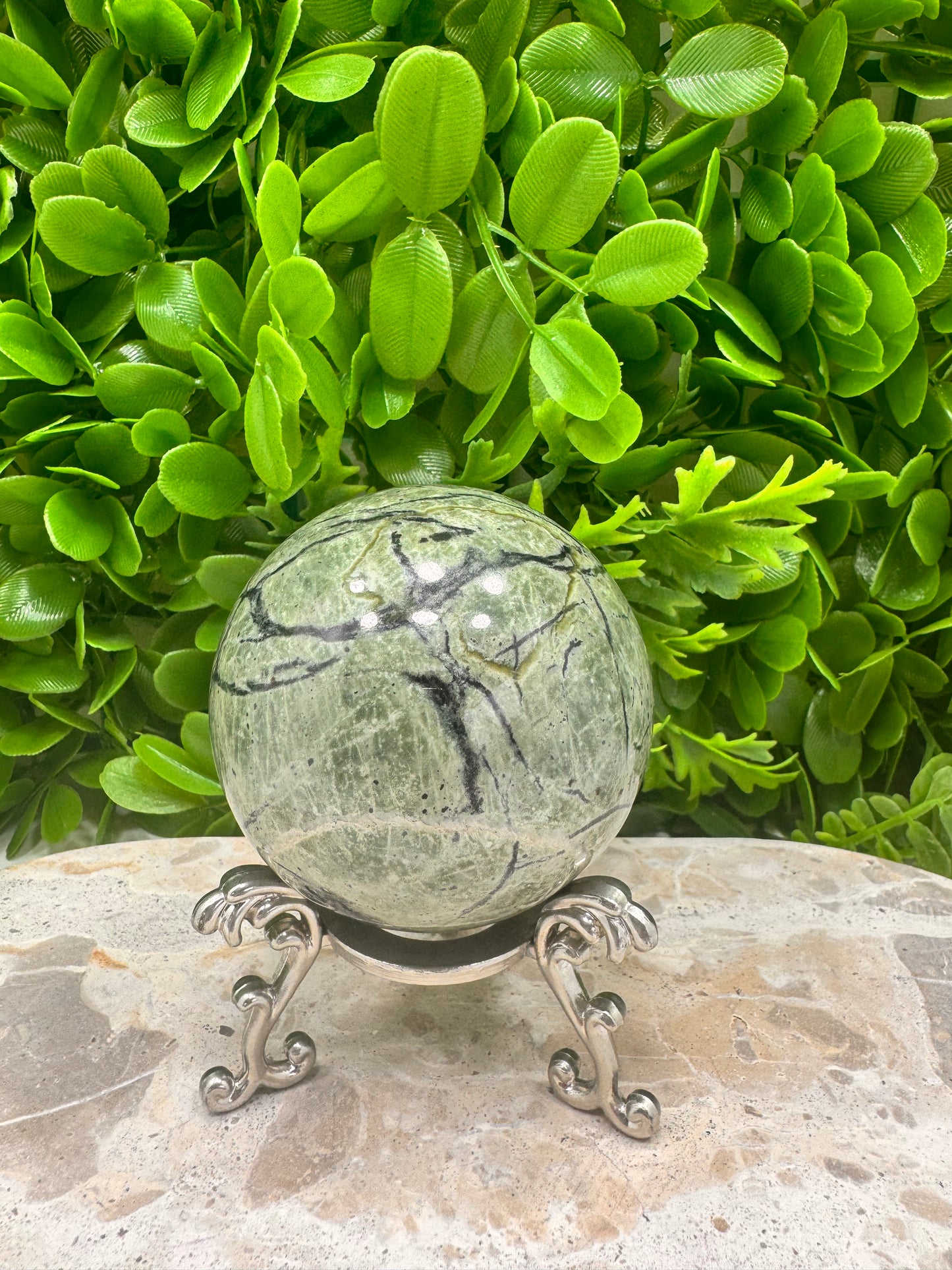 Black Vein Serpentine Sphere 446g