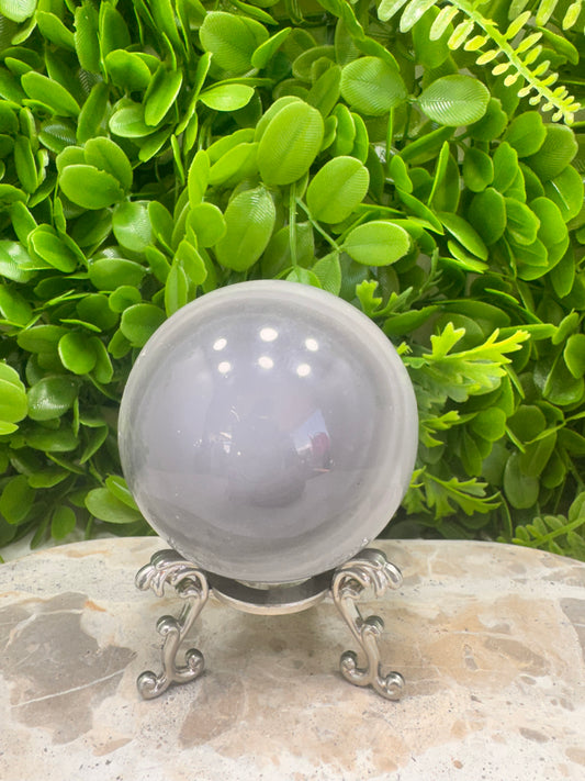 Black and White Banded Onyx Sphere 722g