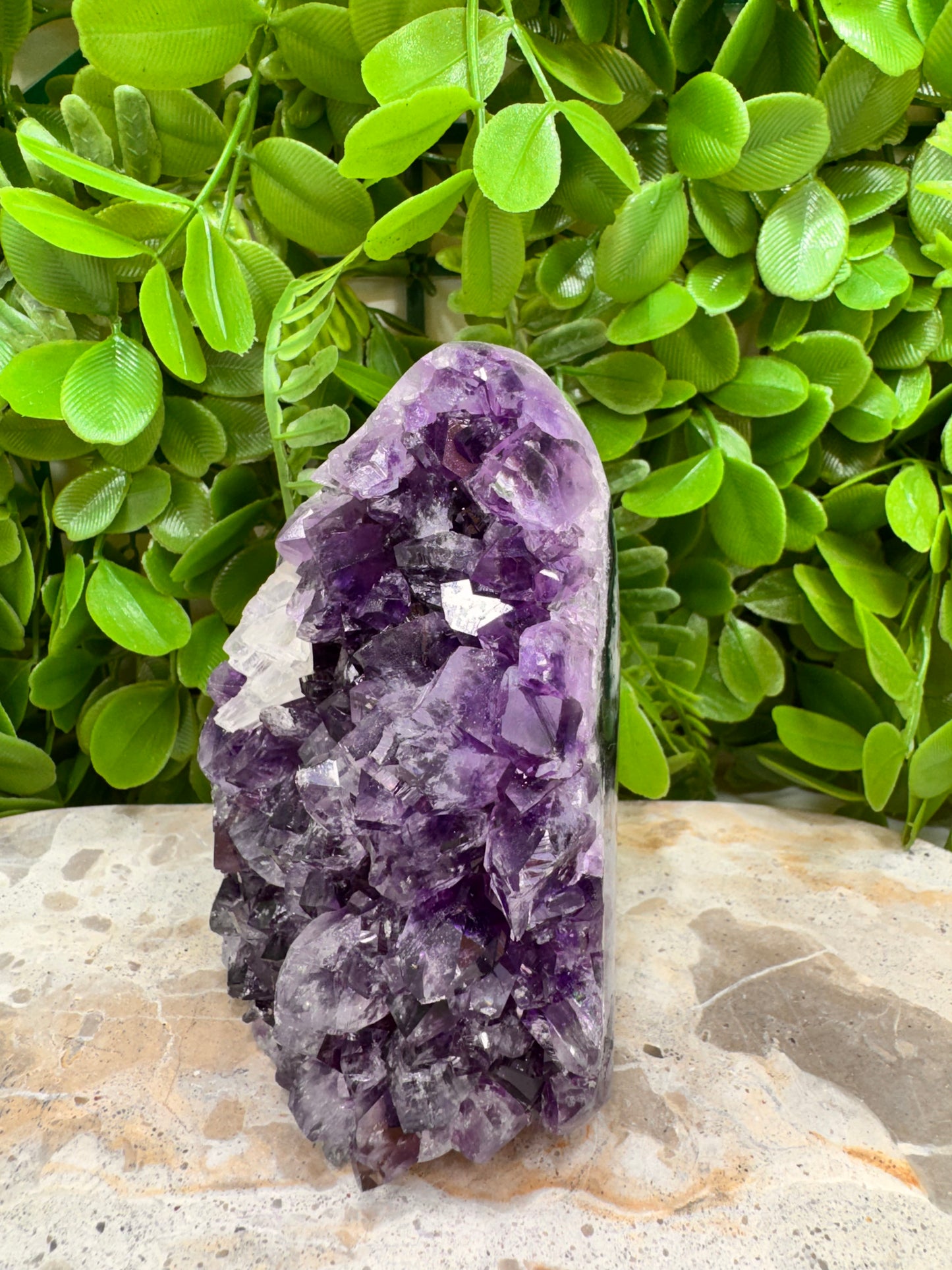 Amethyst with Calcite Freeform 578g