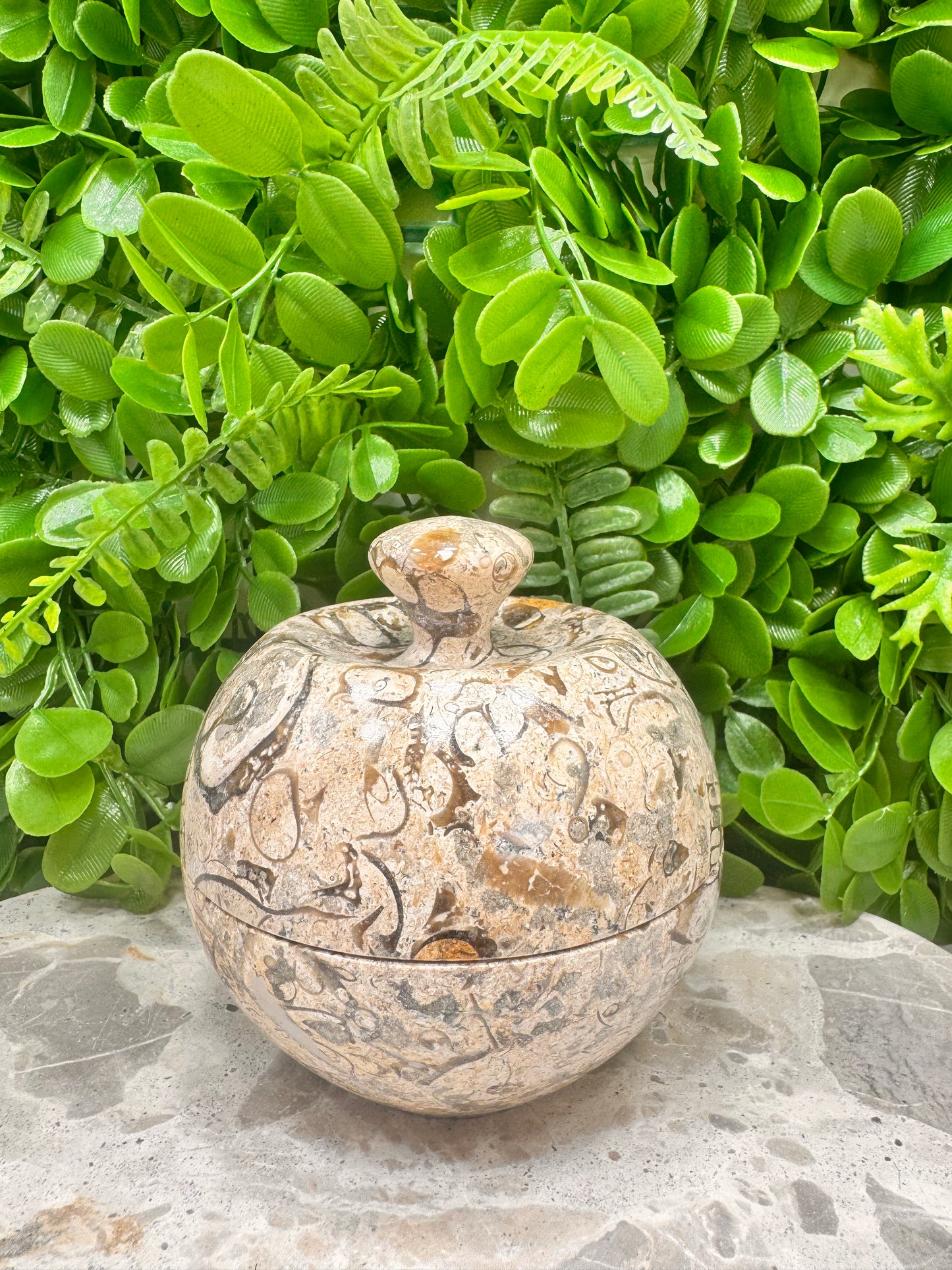 Shell Jasper Apple Bowl with Lid 556g