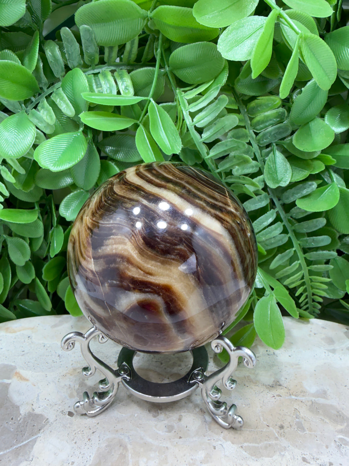 Chocolate Calcite Sphere | Grounding • Emotional Balance • Inner Strength