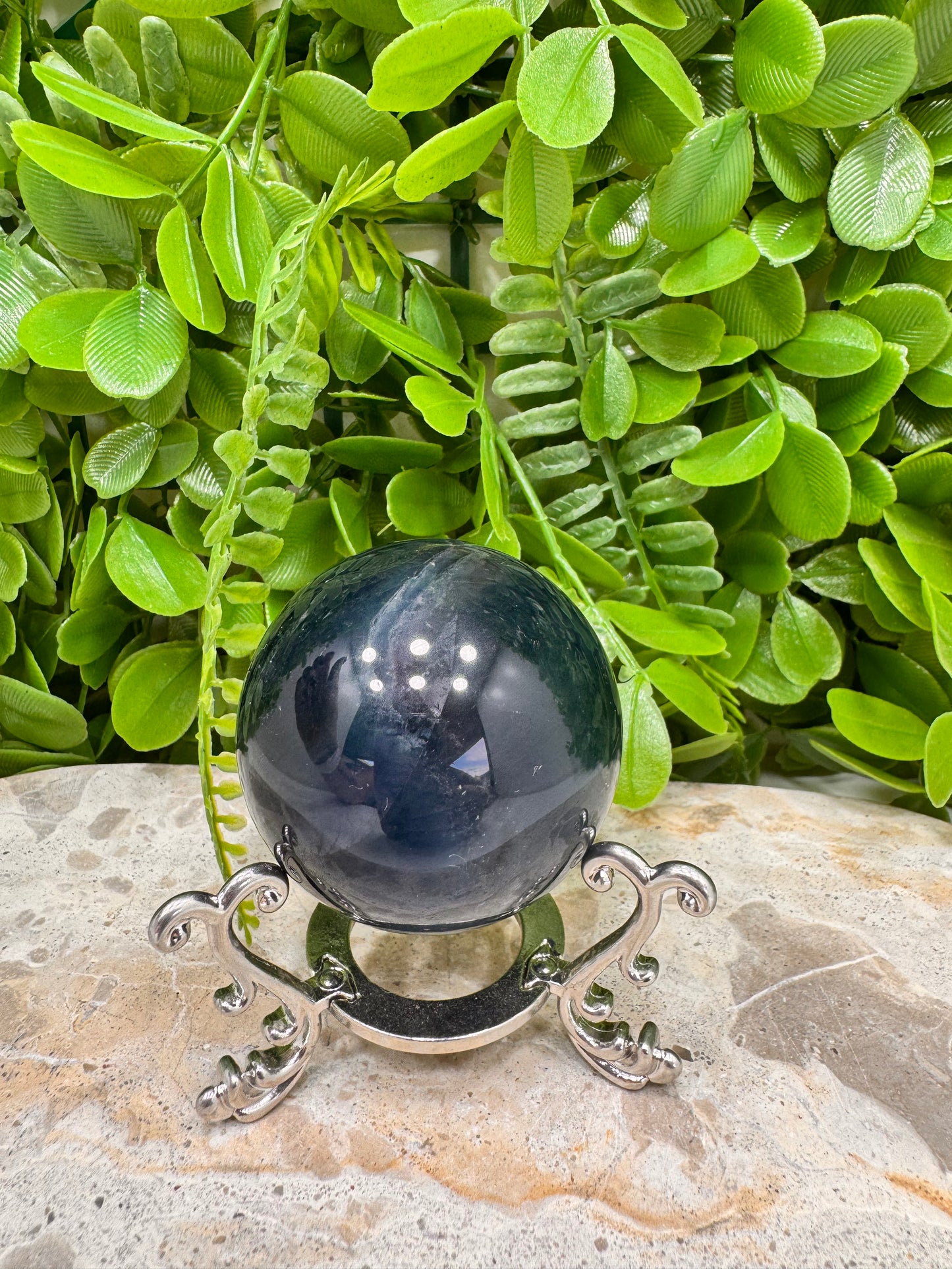 Blue Fluorite Sphere 236g