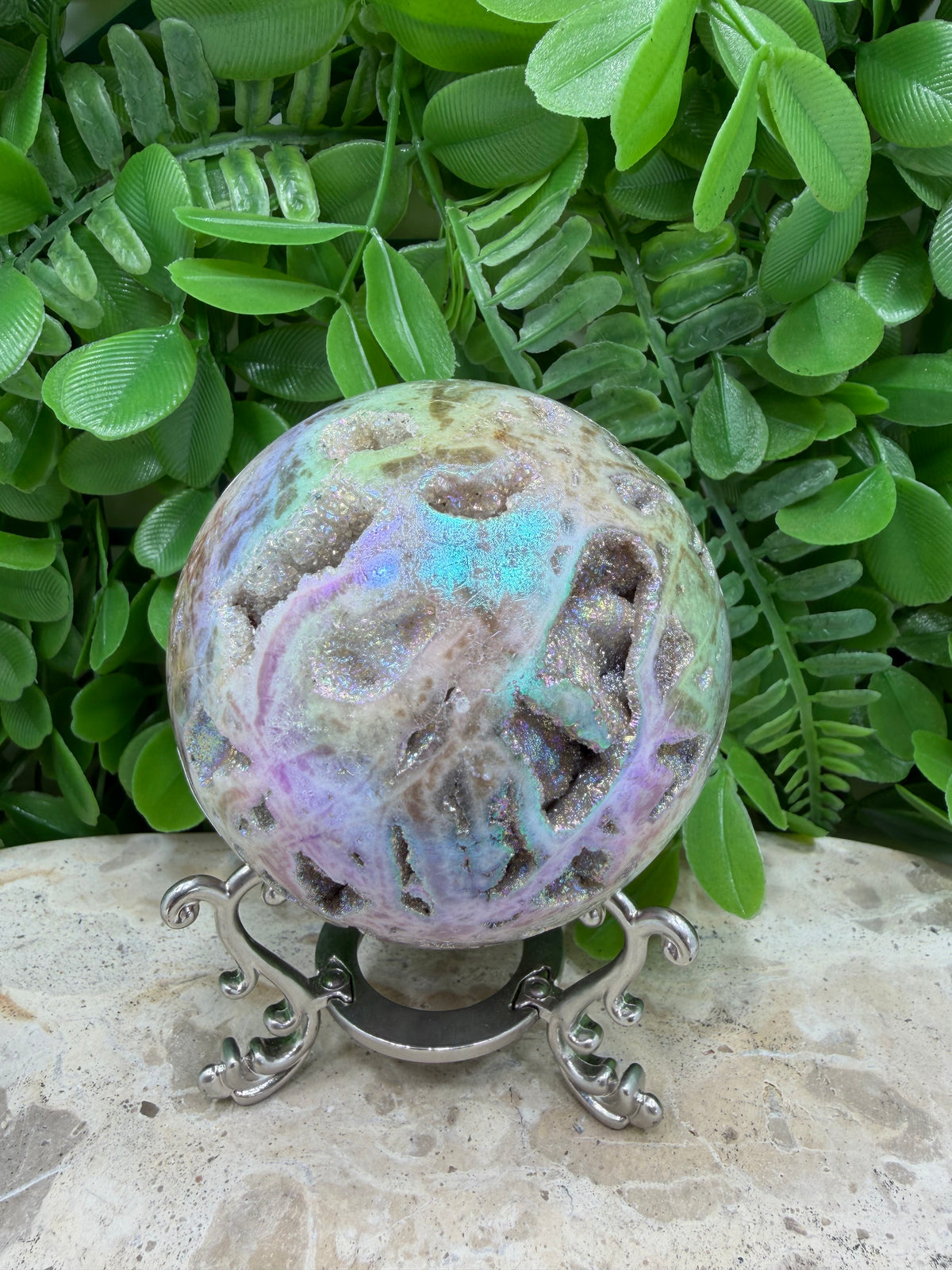 Aura Sphalerite Sphere | Grounding • Confidence • Vitality