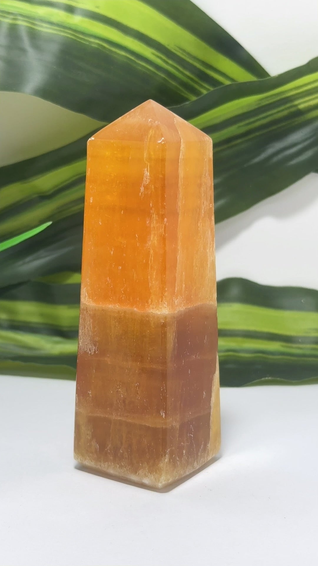 Crystalized Orange Calcite Tower 256g