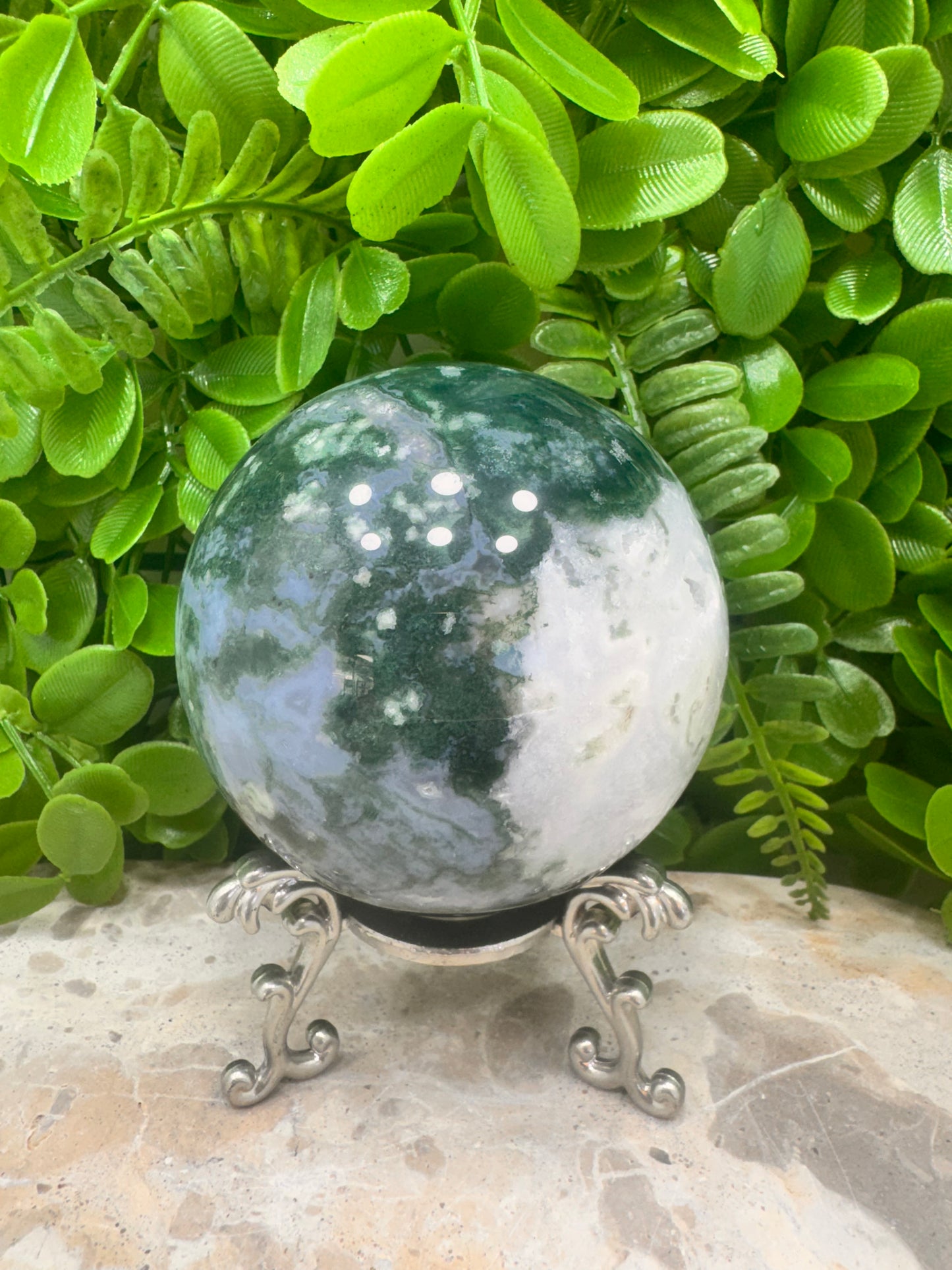 Moss Agate Sphere 672g
