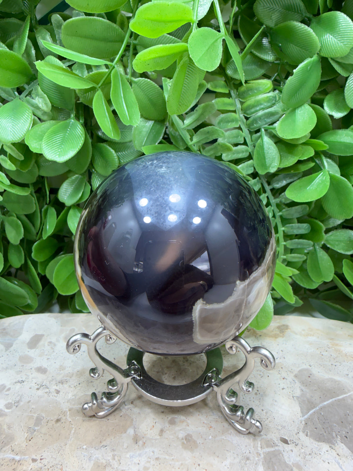 Volcanic Agate Sphere | Grounding • Protection • Strength