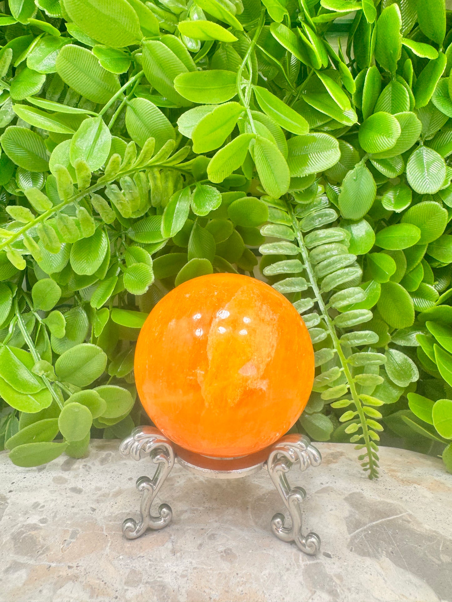 Crystalized Orange Calcite Sphere 398g