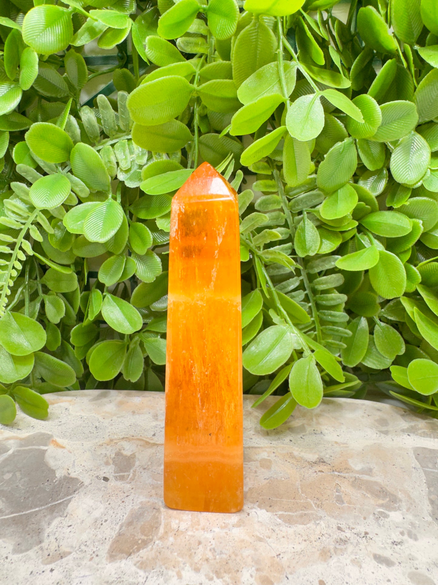 Crystalised Orange Calcite Tower 198g