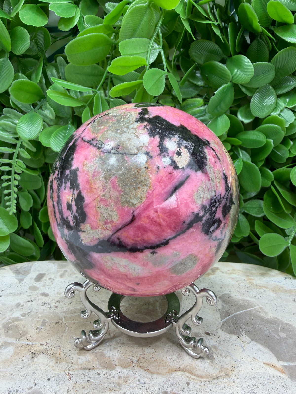 Rhodonite Sphere | Love • Compassion • Emotional Healing