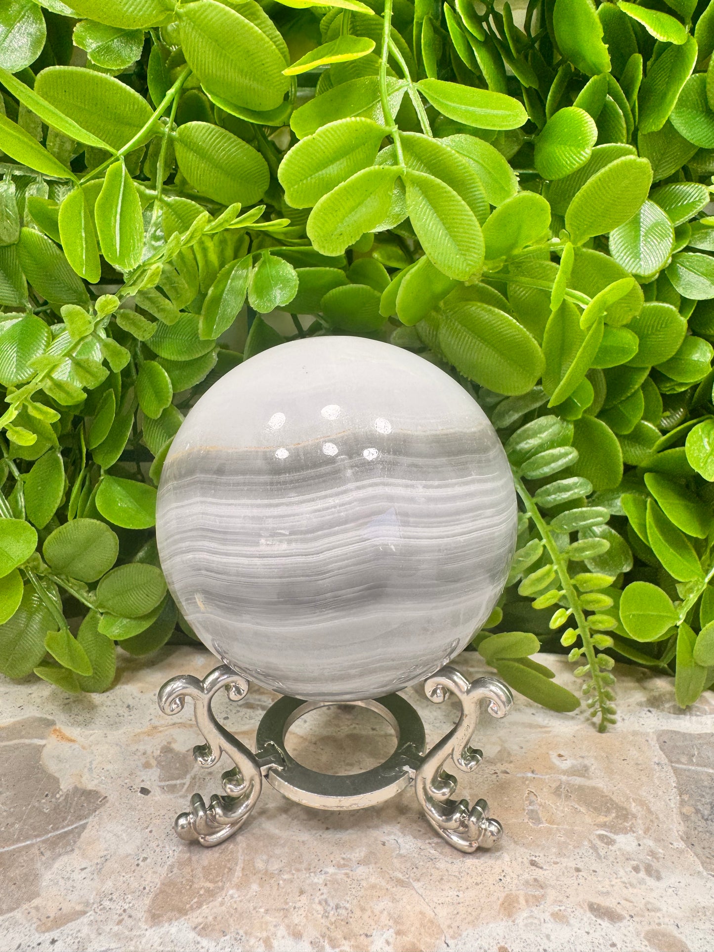 Black Banded Onyx Sphere 598g