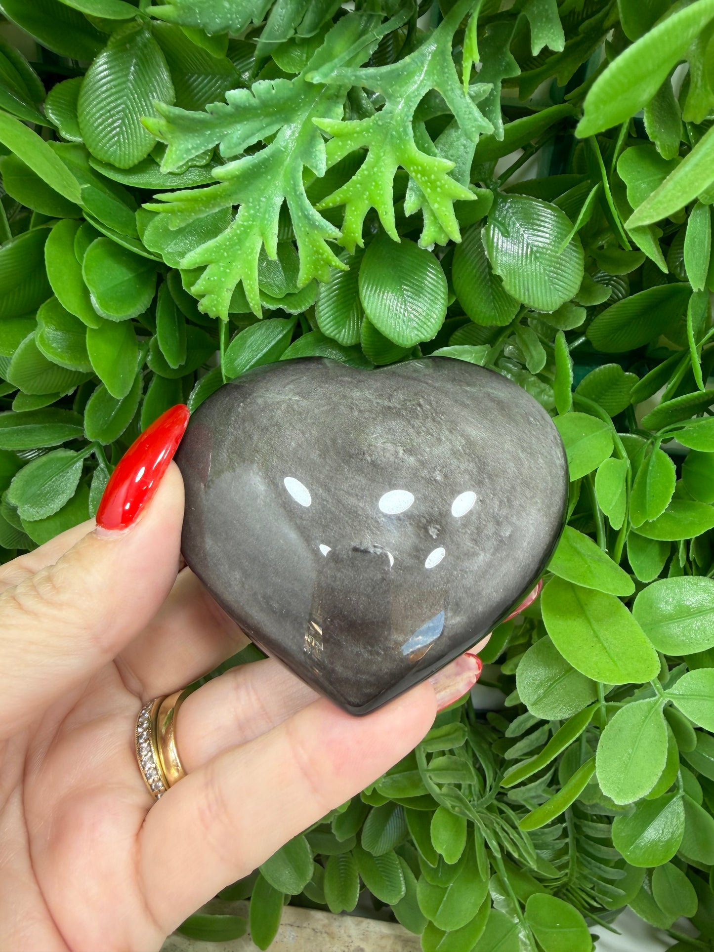 Silver Shein Obsidian Heart 178g