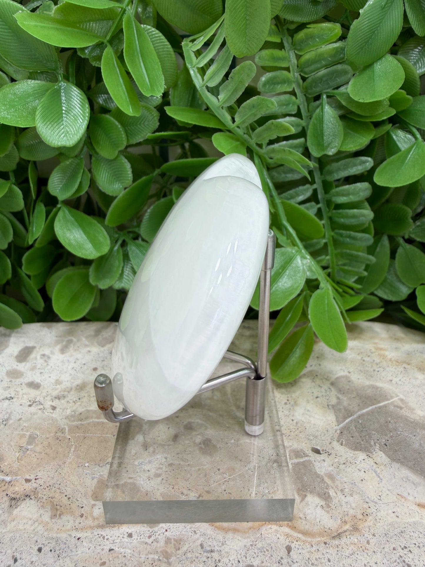 Silky White Calcite Heart 218g