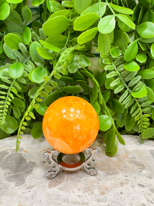 Crystallised Orange Calcite Sphere 230g