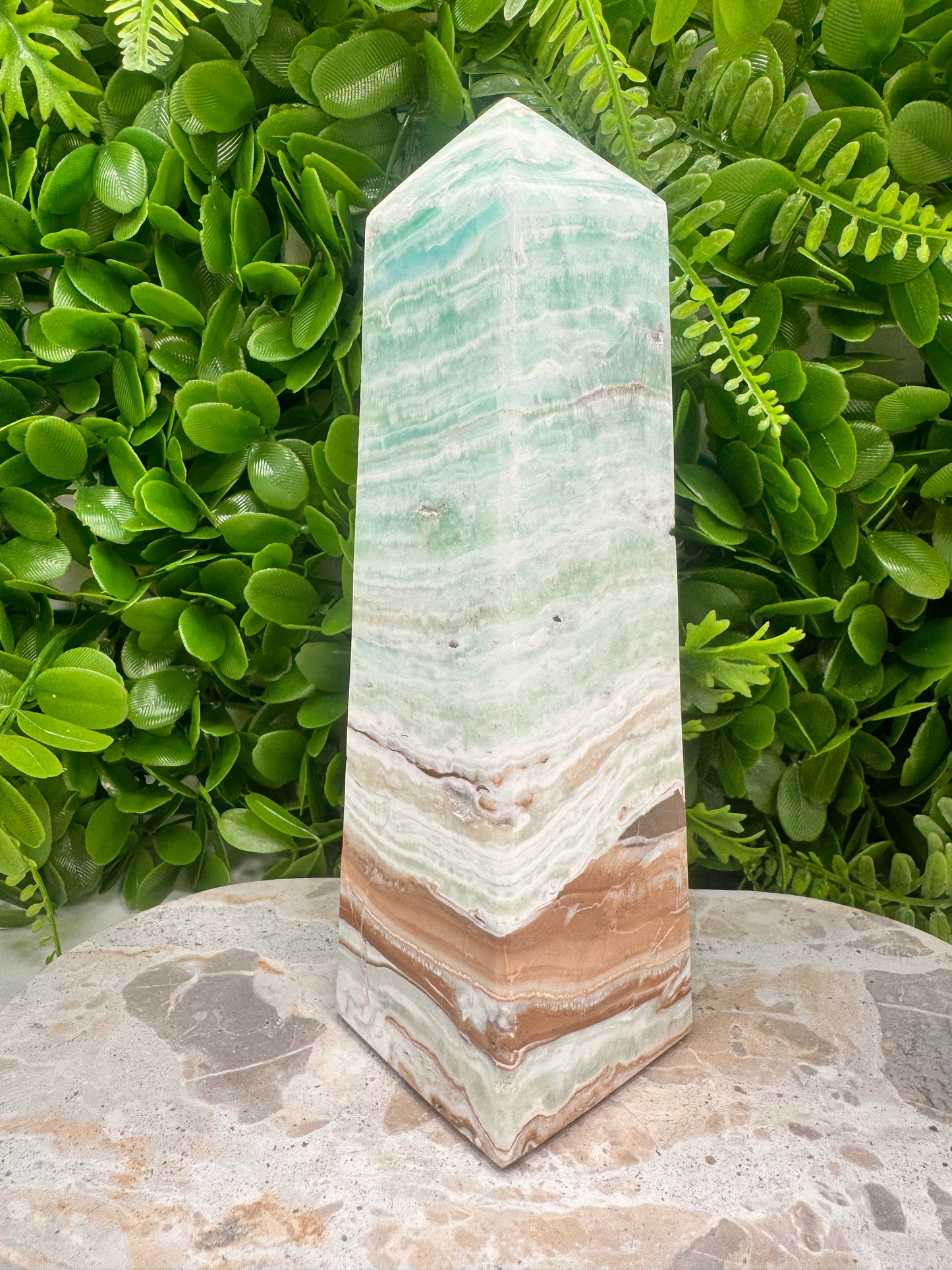 Blue Caribbean Calcite Tower 1502g