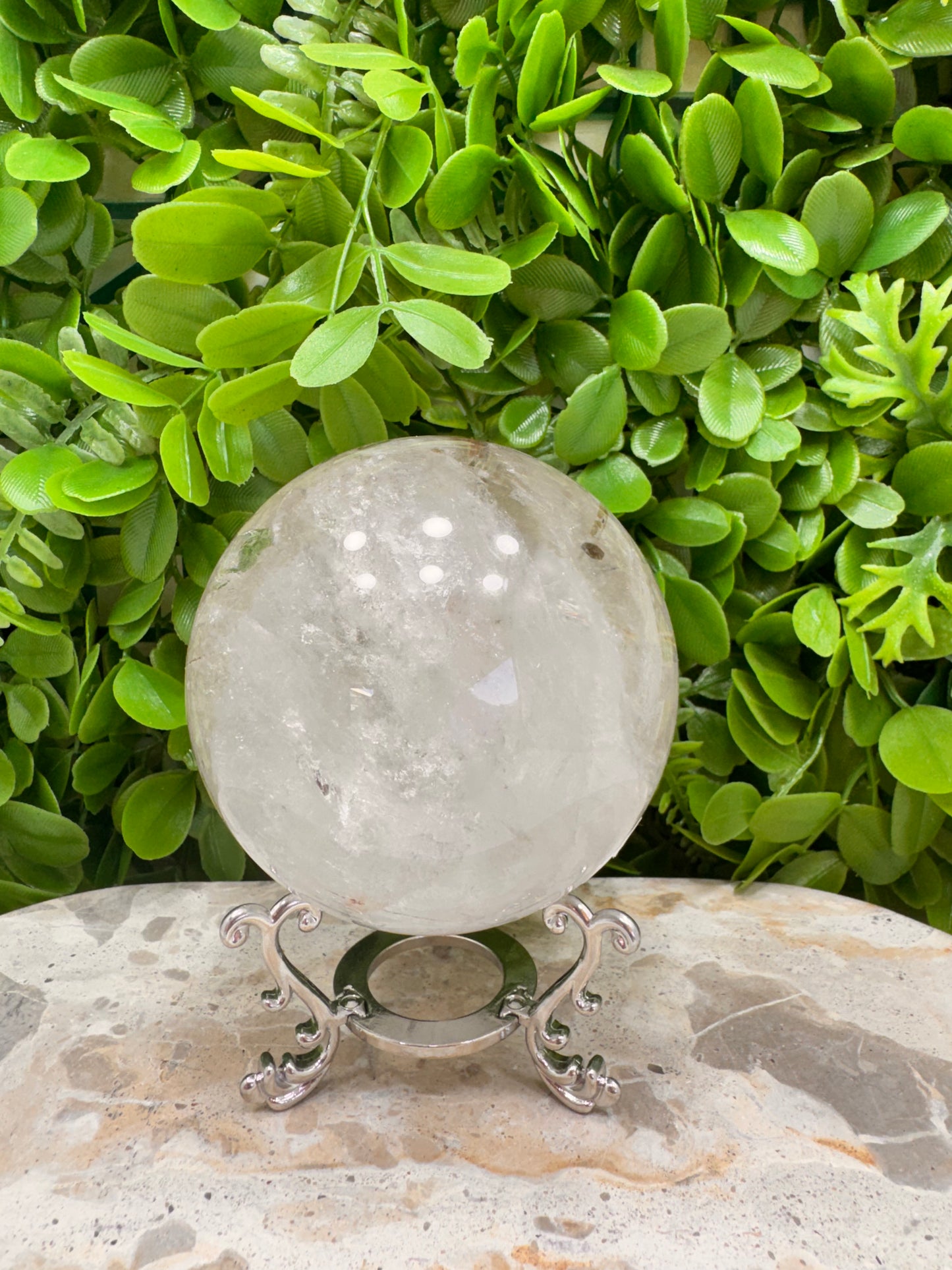 Included Rutile Quartz Sphere 882g