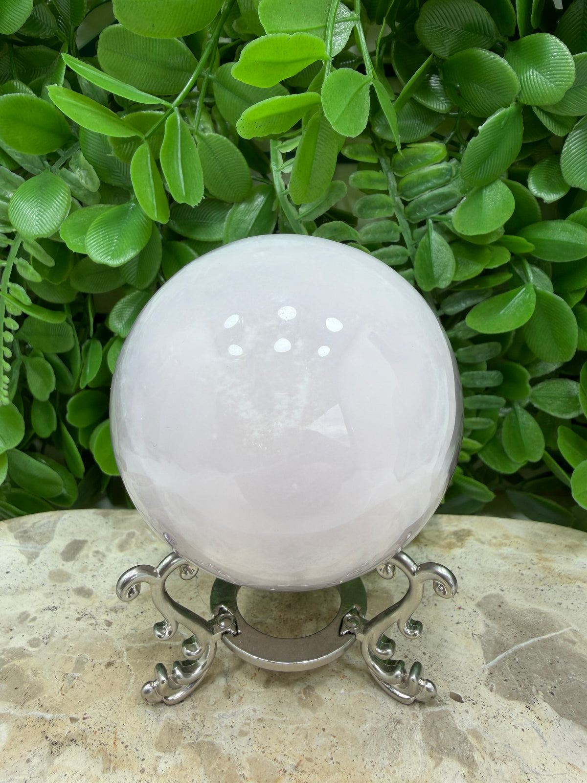 Smokey Pink Mangano Sphere | Love • Compassion • Calm