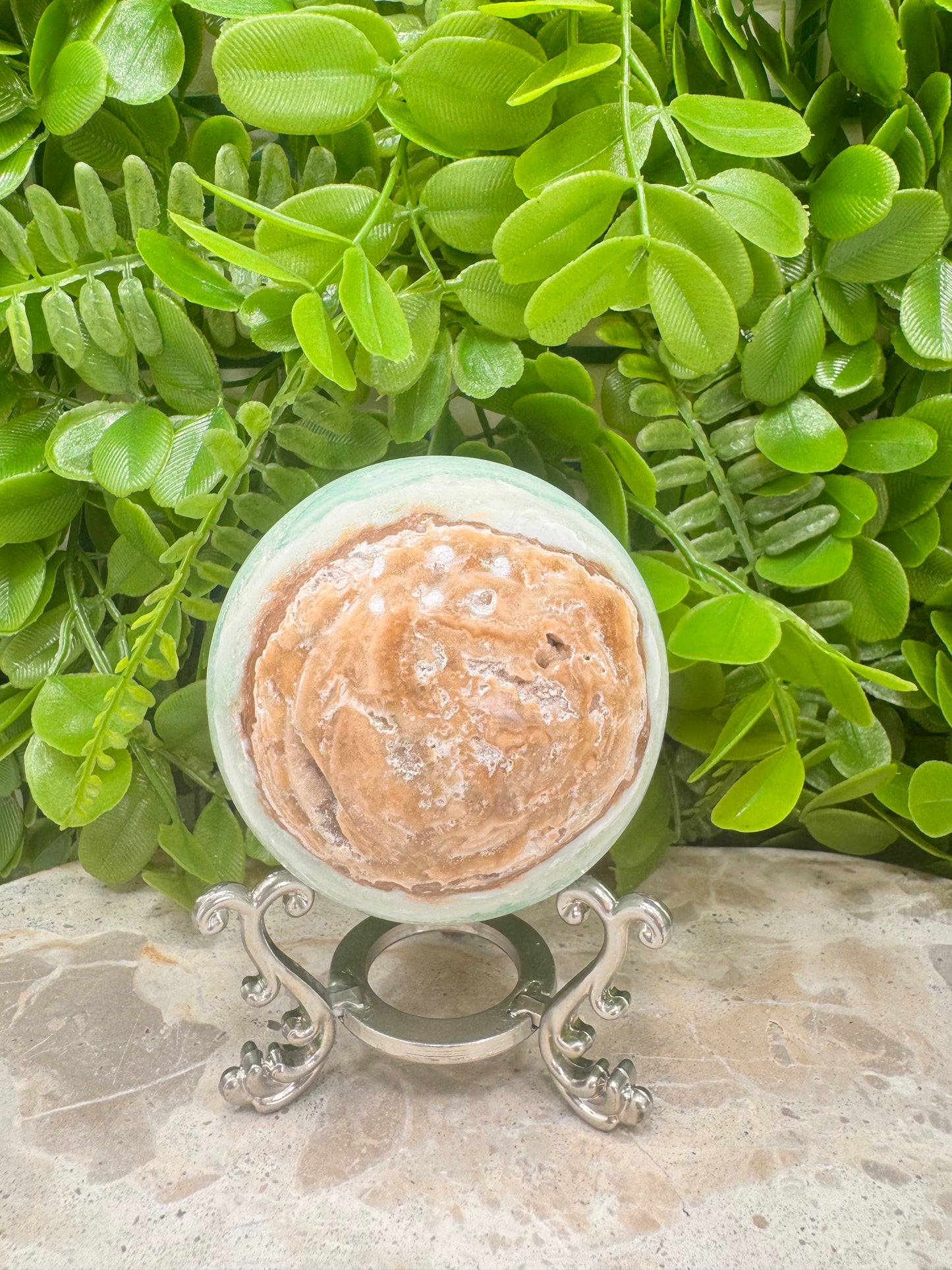 Blue Caribbean Calcite Sphere 554g