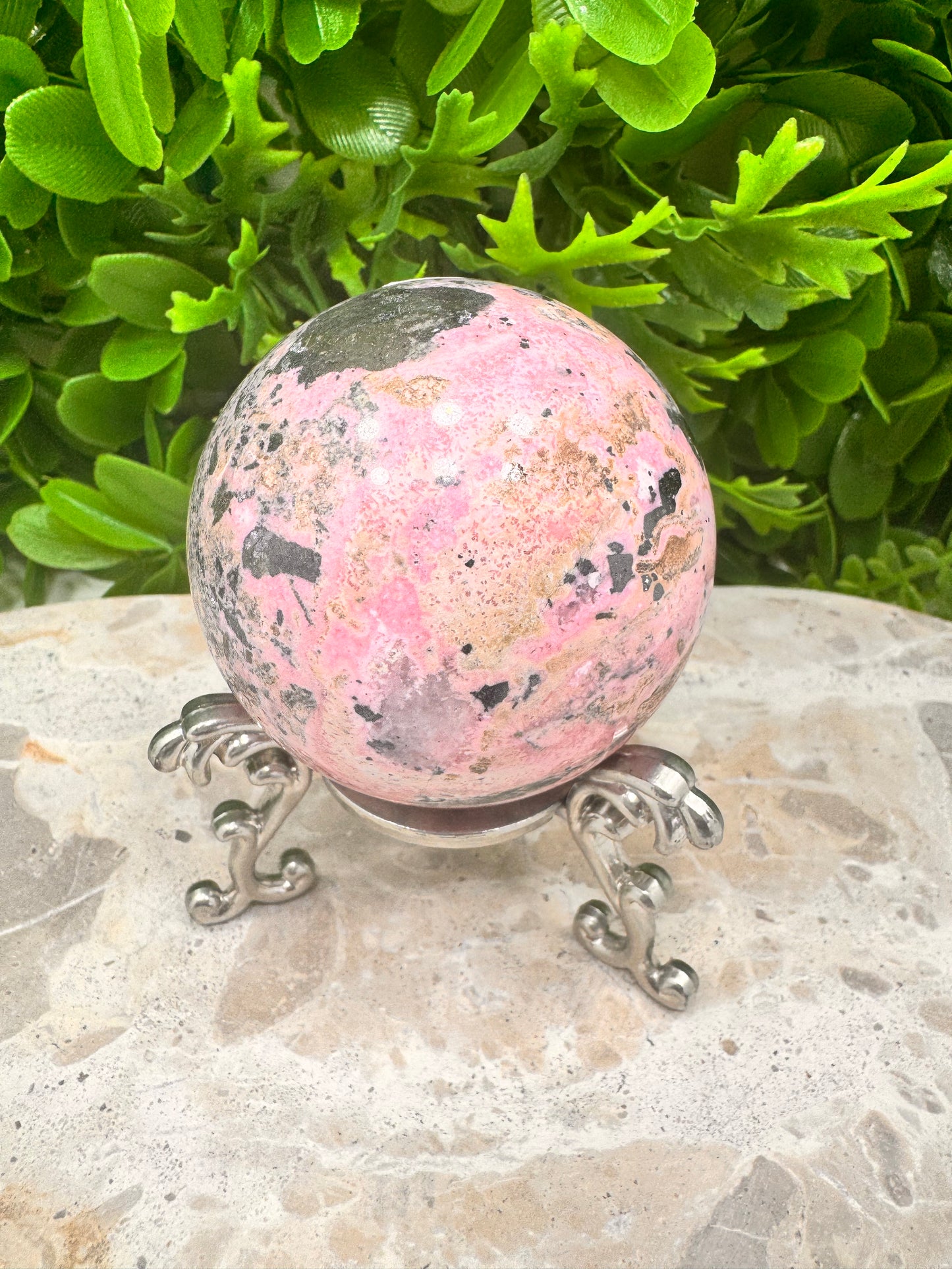 Peru Rhodonite Sphere 396g