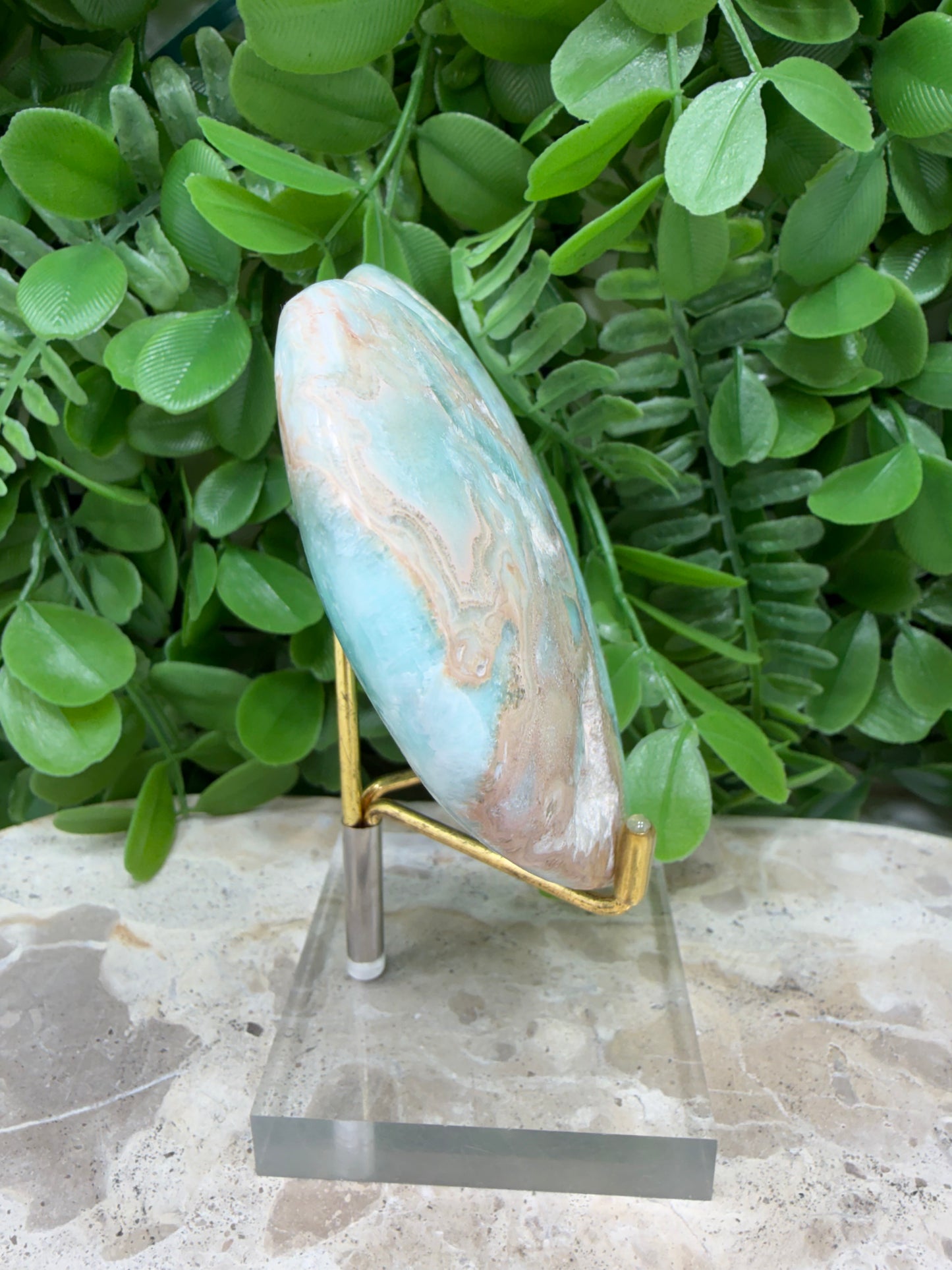 Blue Aragonite Heart 300g