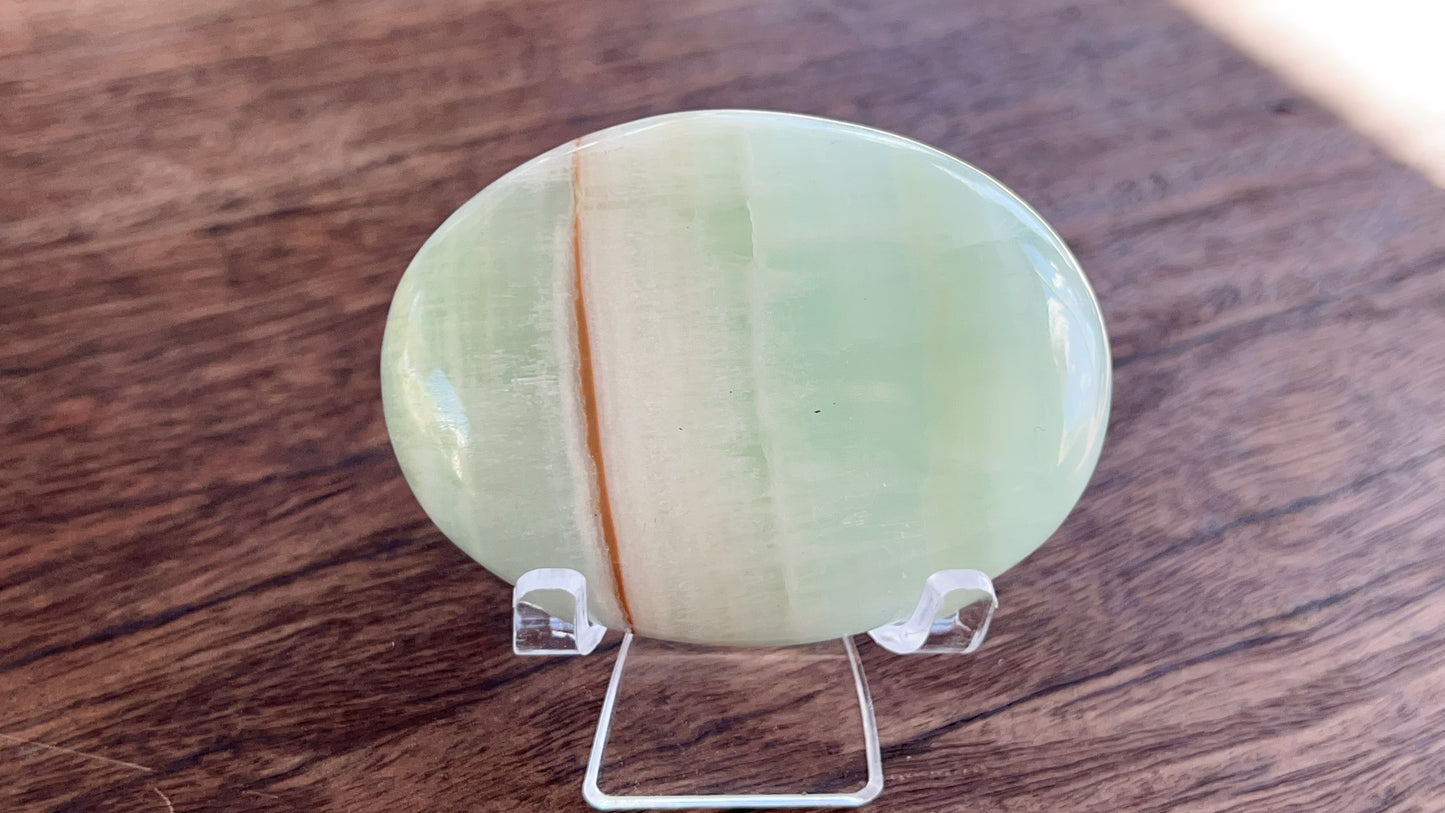 Pistachio Calcite Palm Stone 122g
