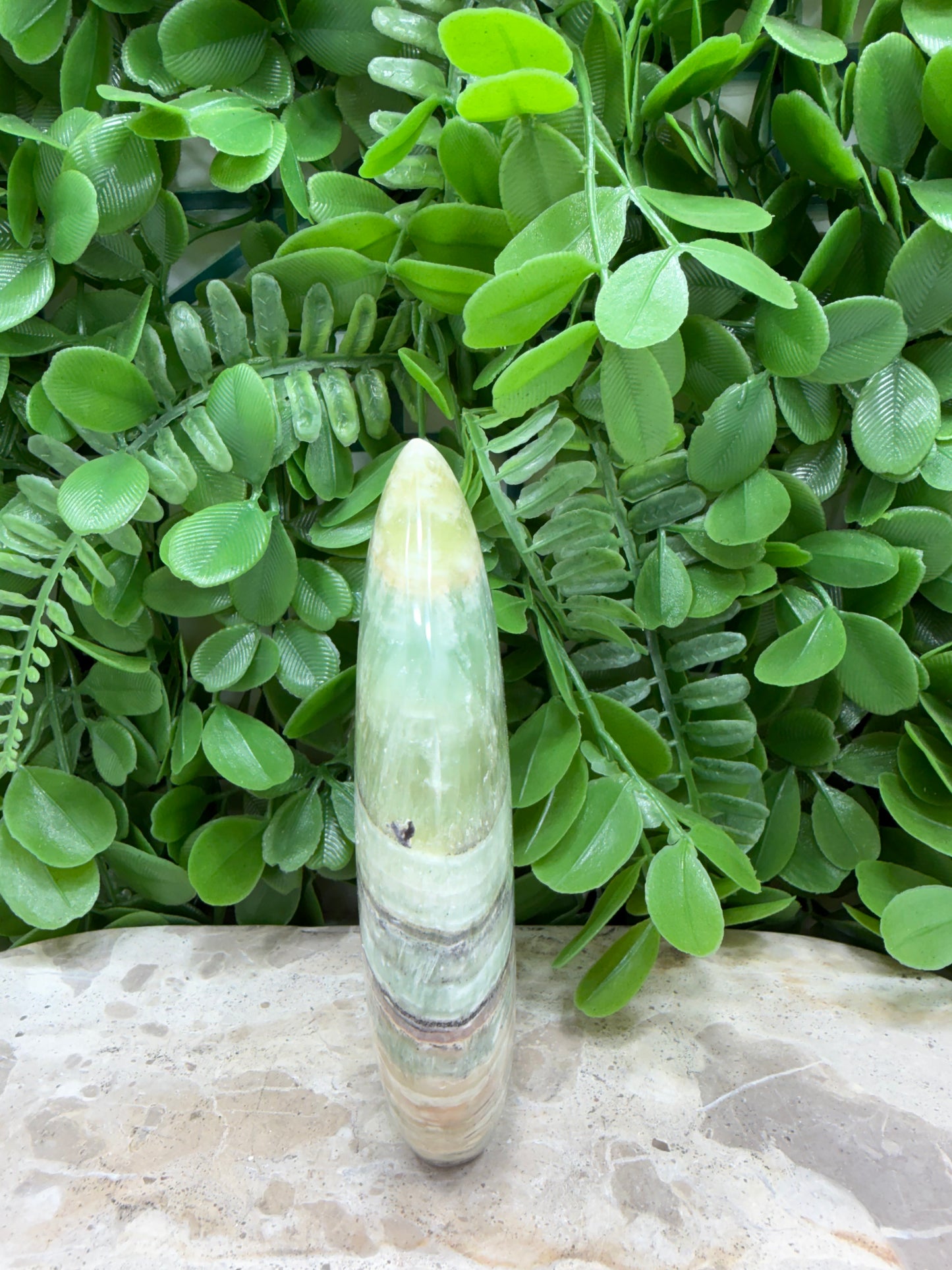 Emerald Kiwi Calcite Teardrop 422g