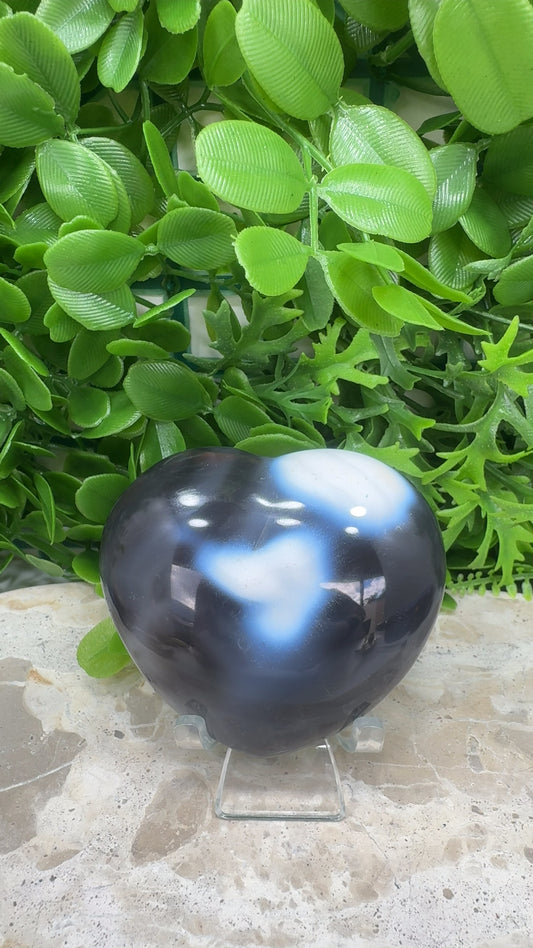 Orca Agate Heart 228g