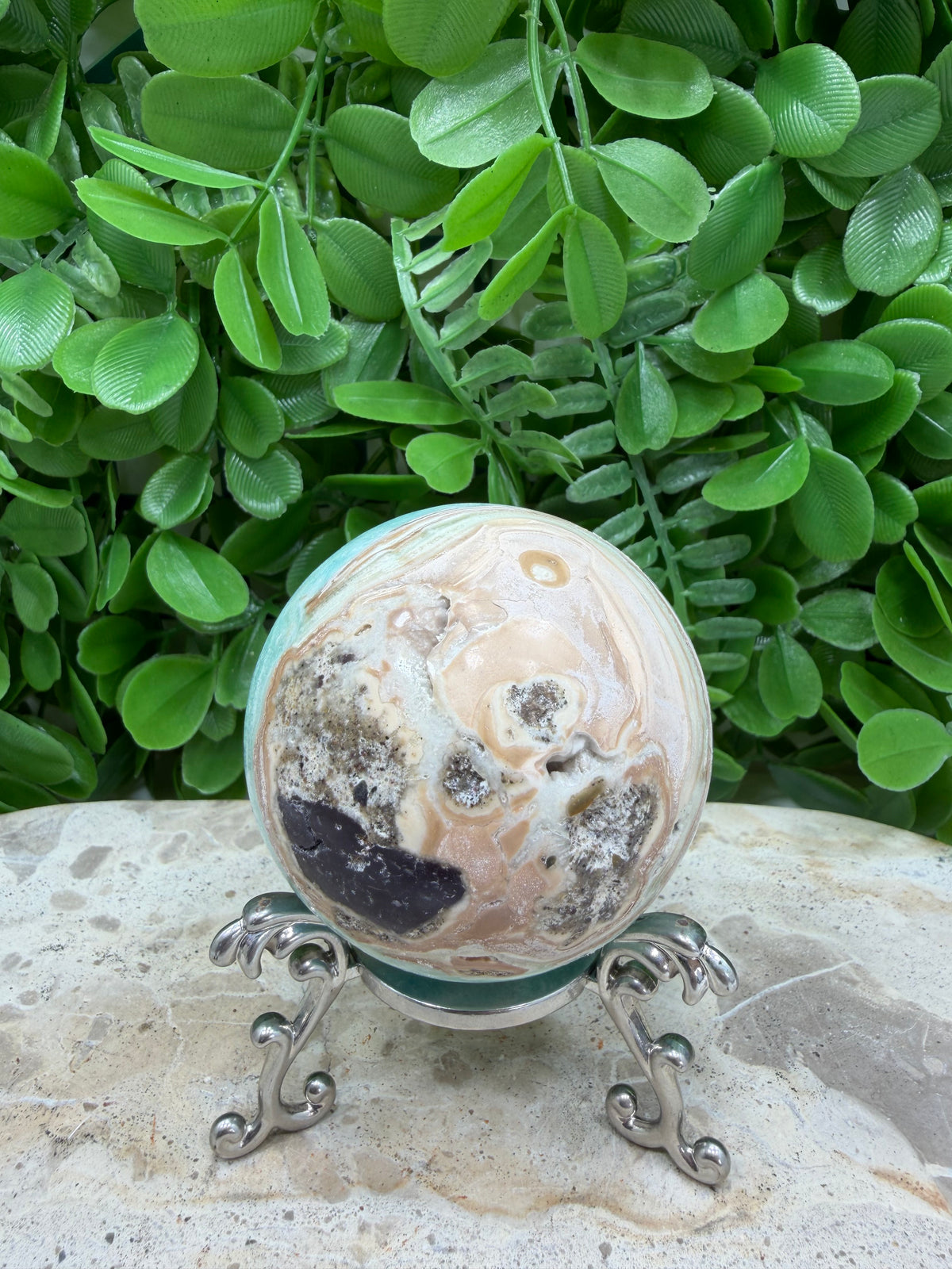 Blue Smithsonite Sphere | Calm • Compassion • Emotional Healing