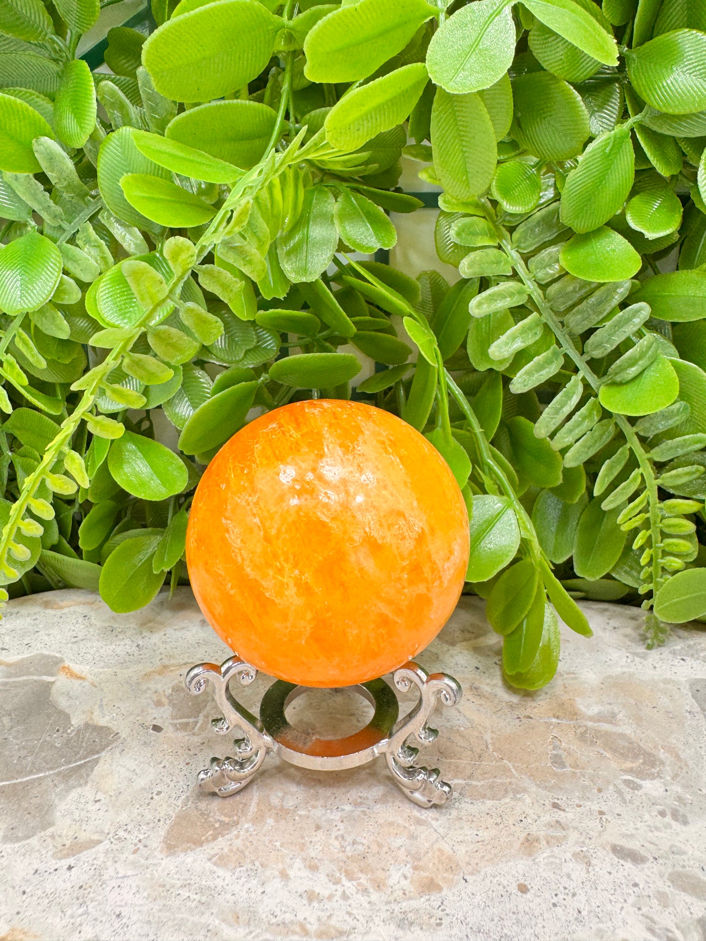 Crystallised Orange Calcite Sphere 250g
