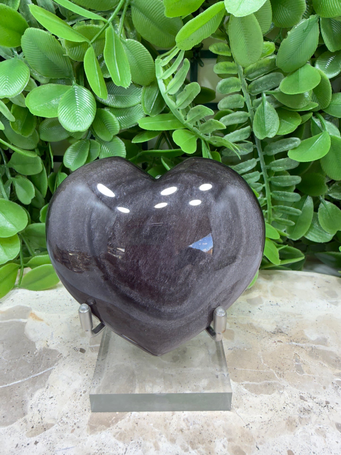 Silver Shein Obsidian Heart 178g