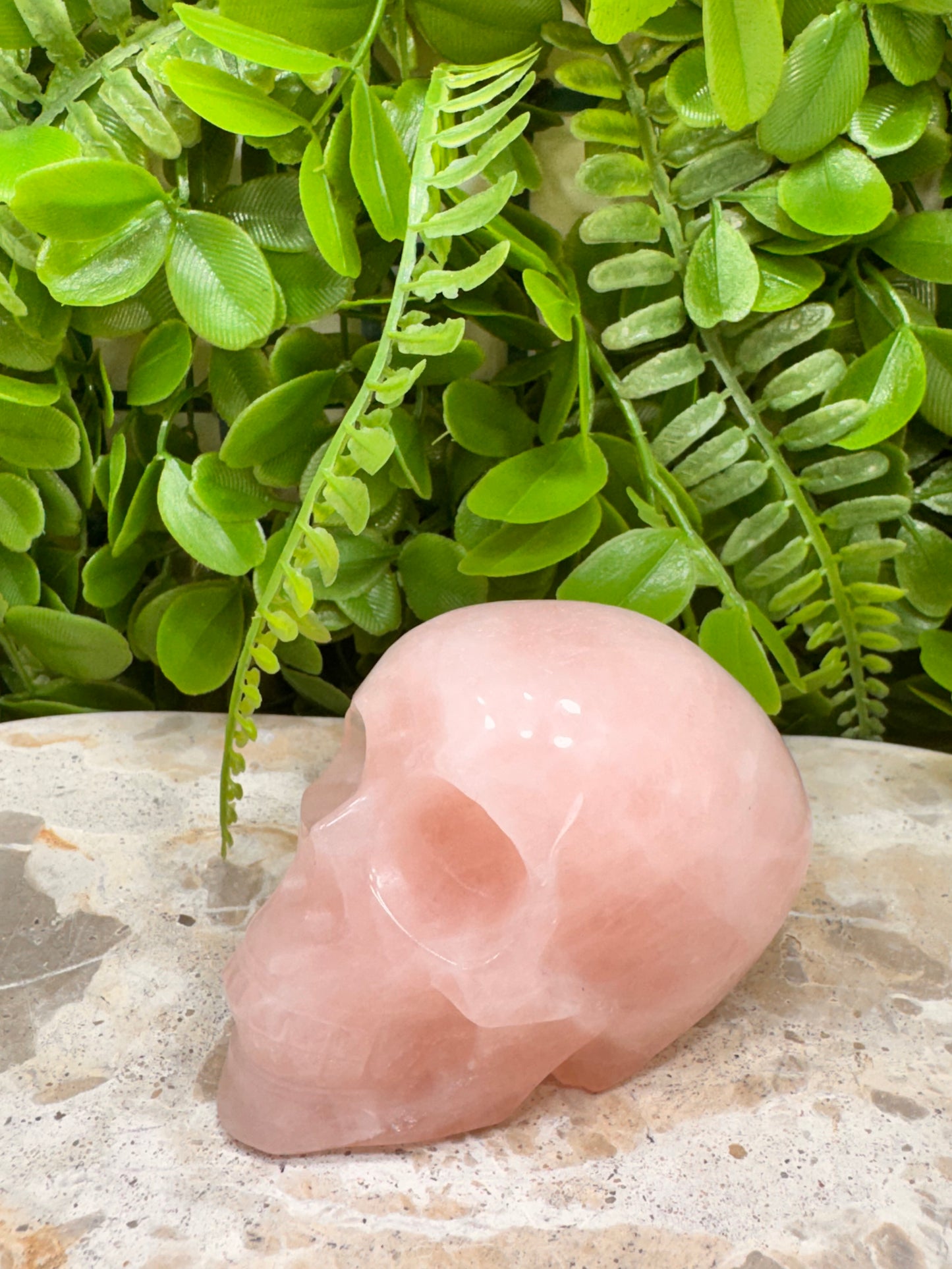 Rose Quartz Skull 336g