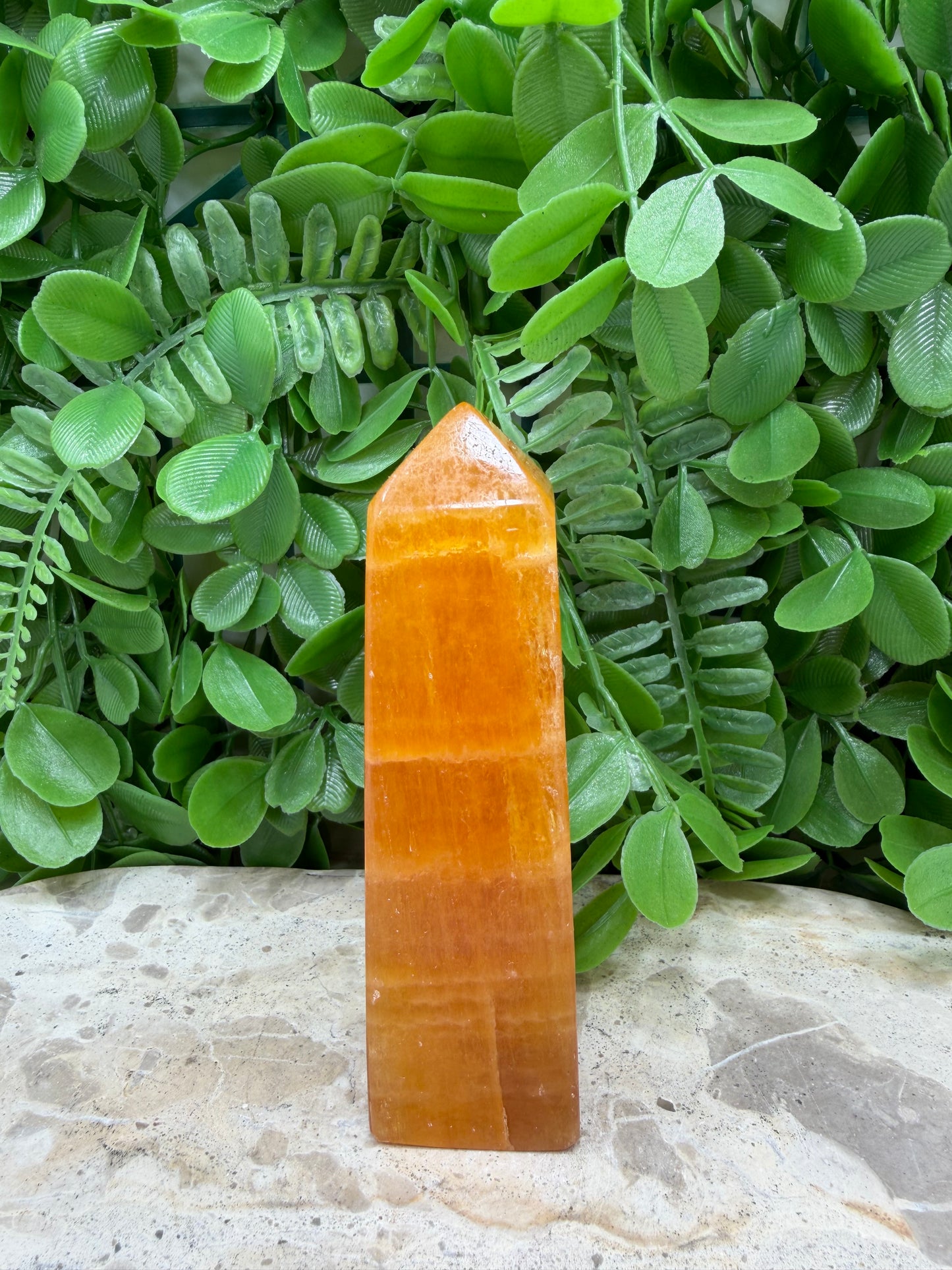 Orange Crystalized Calcite Tower 271g