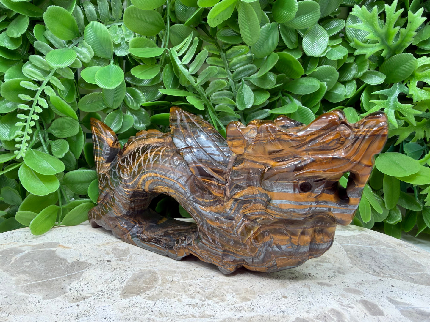Tiger Eye/Tiger Ore Chinese Dragon 596g