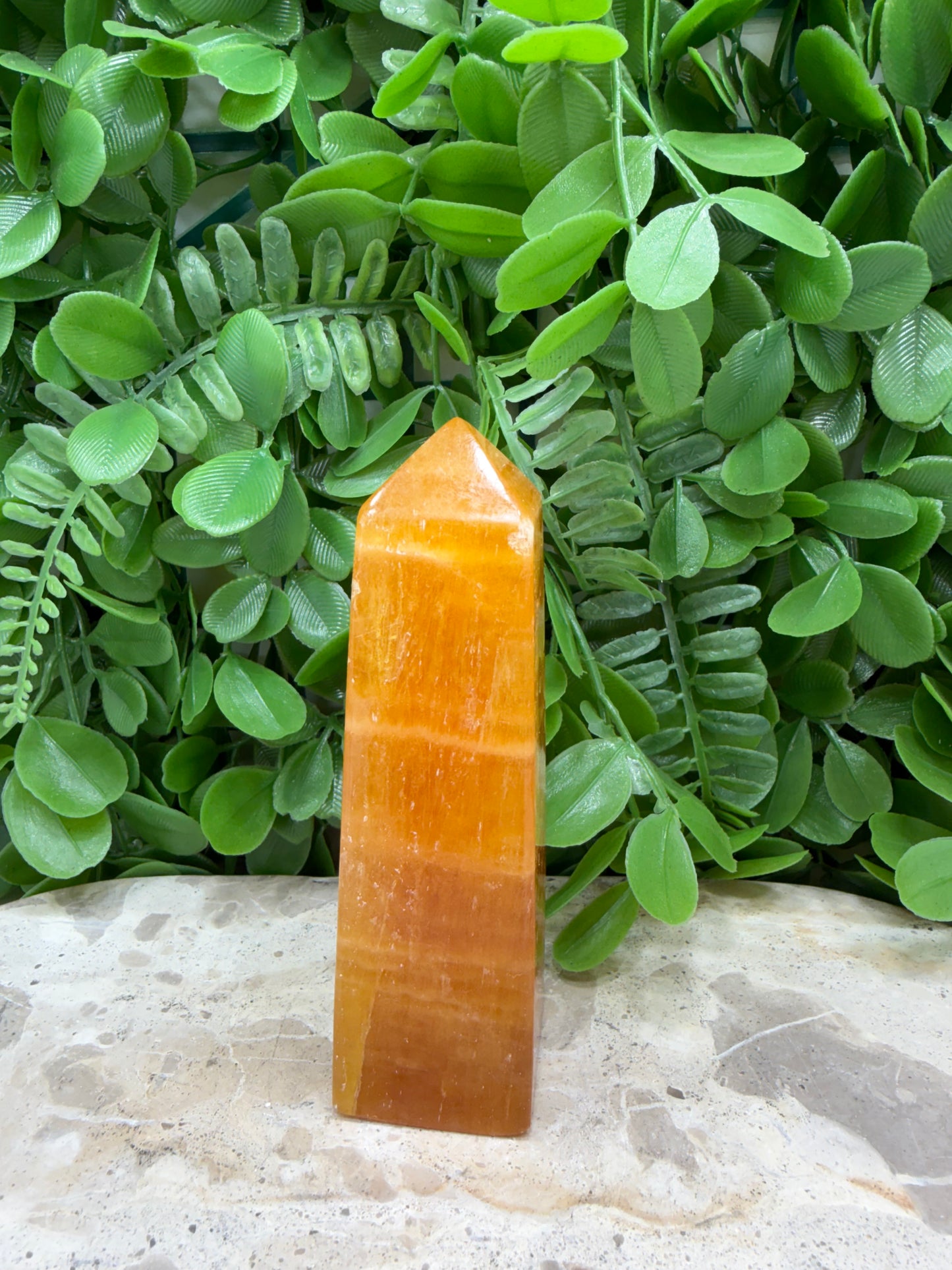 Orange Crystalized Calcite Tower 271g