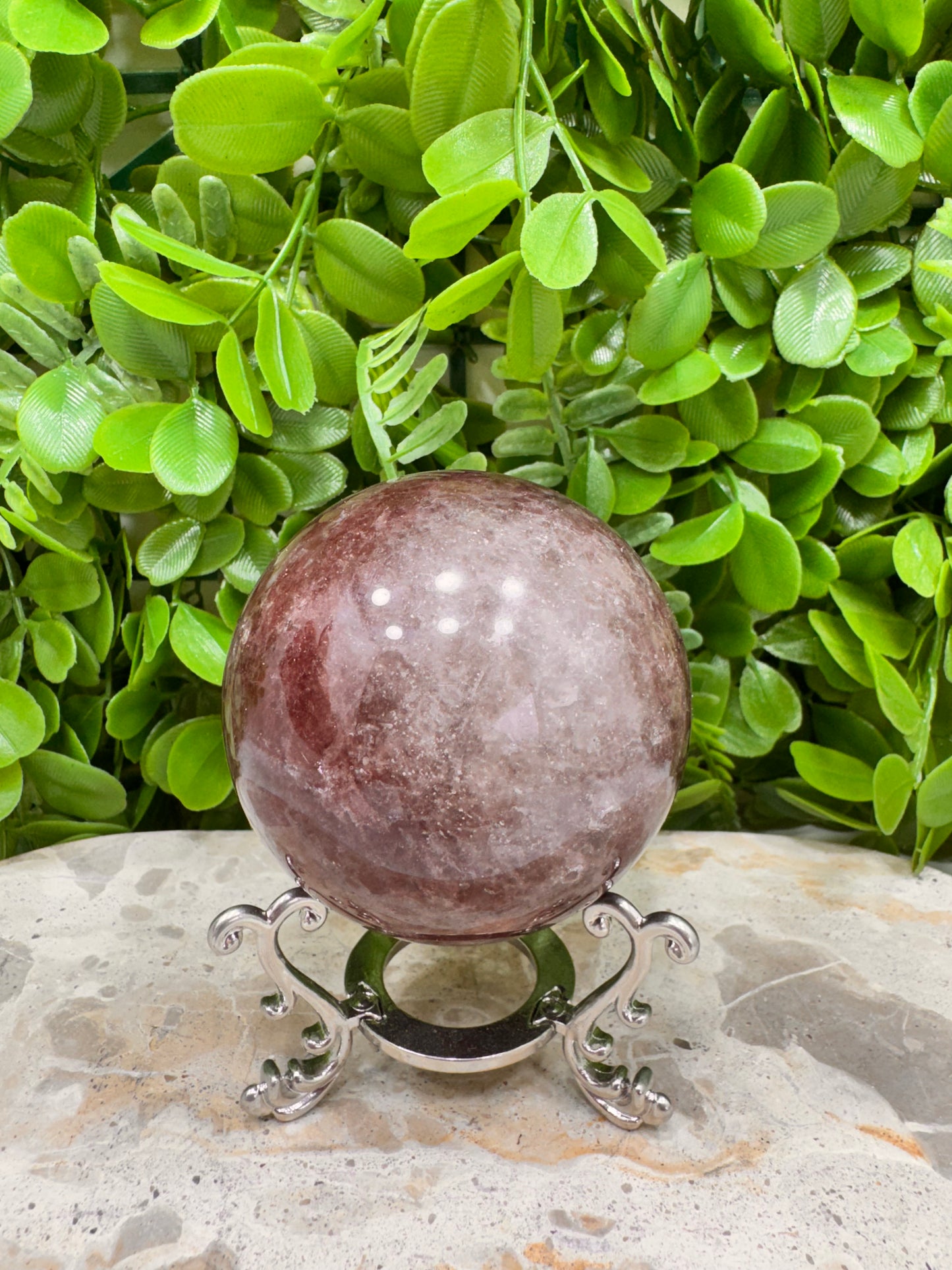 Strawberry Quartz Sphere 480g