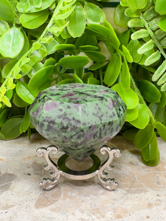 Ruby Zoisite Diamond Stand  not Include 258g