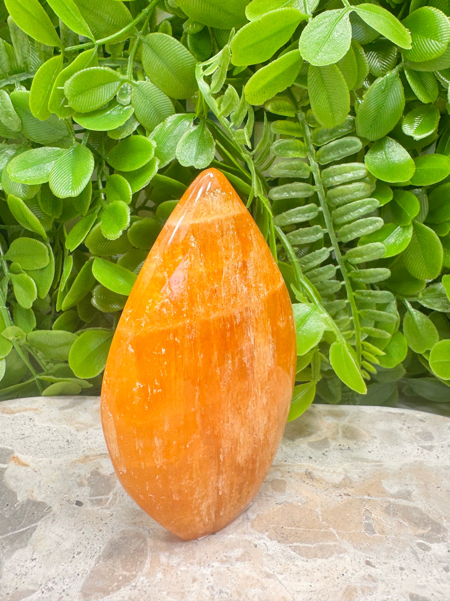 Crystalised Orange Calcite Flame 260g