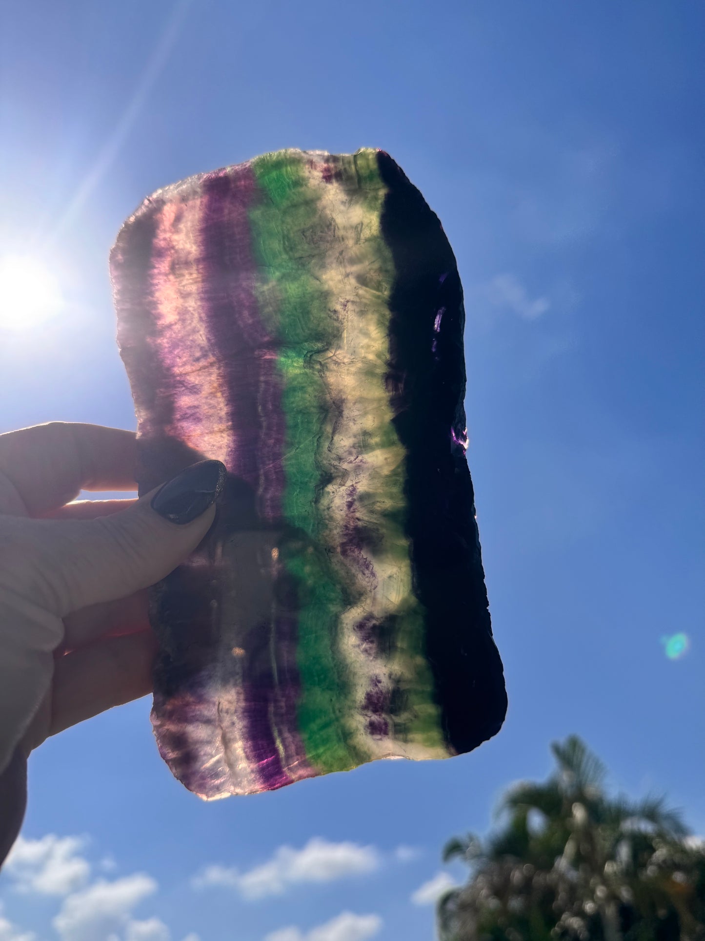 Fluorite Slab with Stand 667g