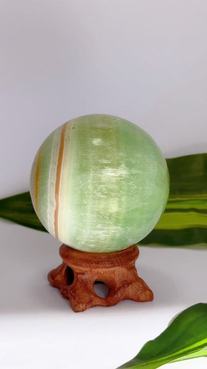 Pistachio Calcite Sphere 408g