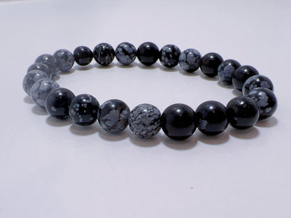 Snowflake Obsidian Bracelet