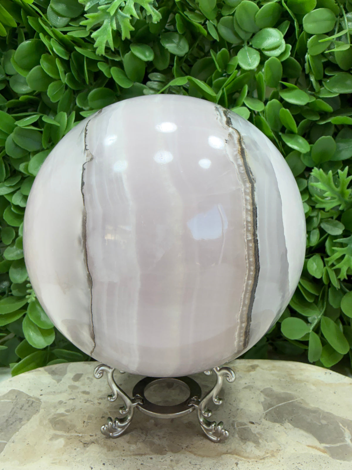Smokey Pink Mangano UV Sphere 4114g | Love • Compassion • Calm